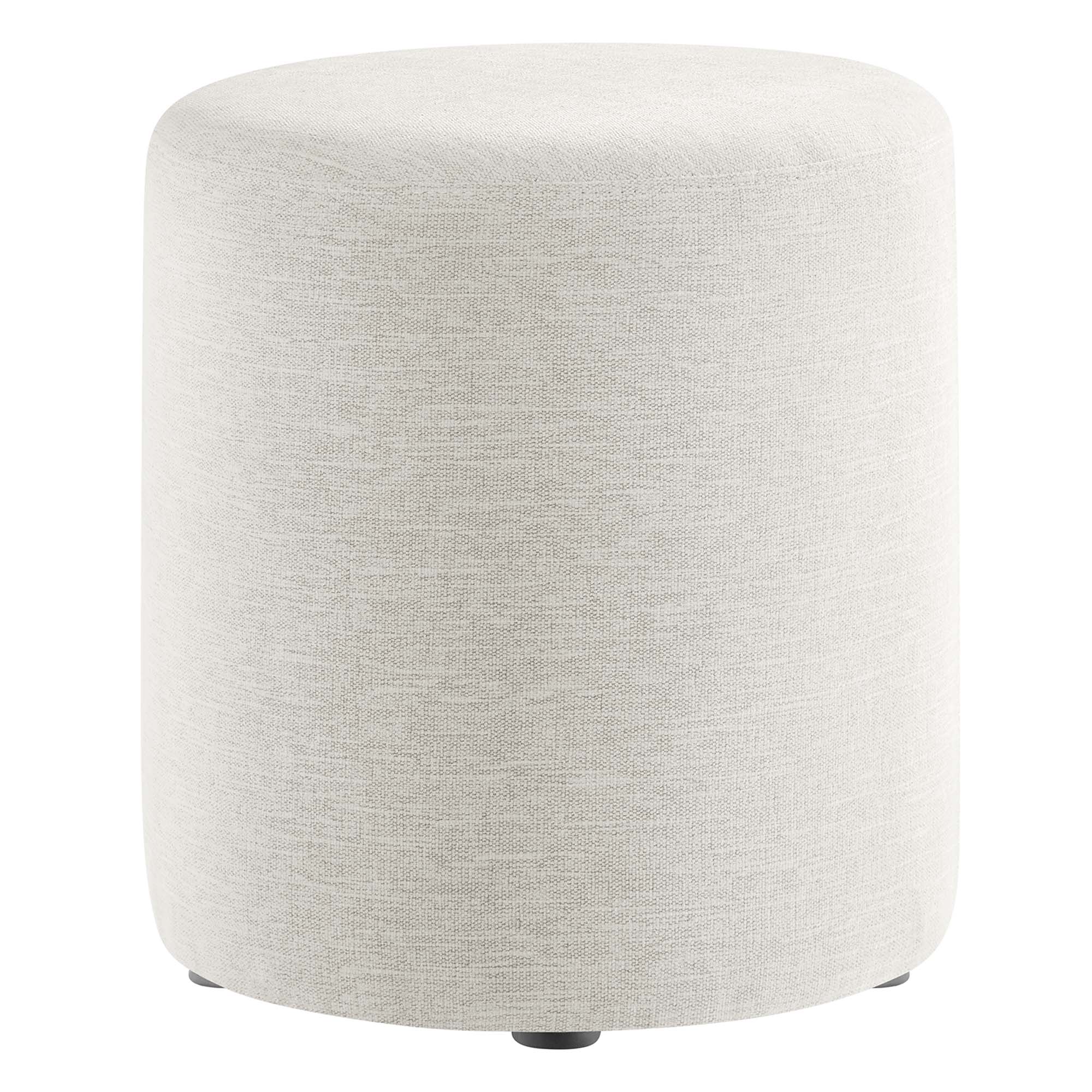 Callum 16" Round Woven Heathered Fabric Upholstered Ottoman by Modway