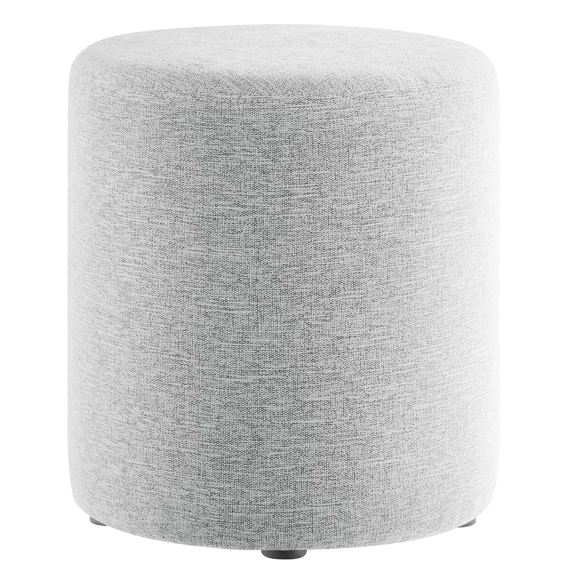 Callum 16" Round Woven Heathered Fabric Upholstered Ottoman by Modway