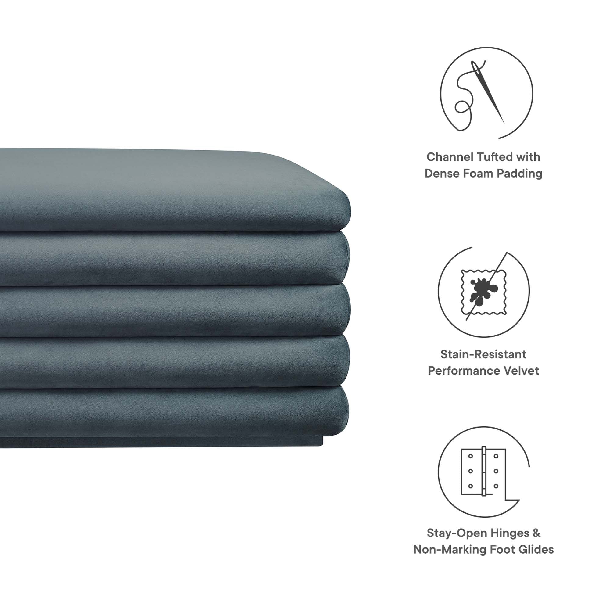 Mezzo Upholstered Performance Velvet Storage Bench by Modway - Best Buy Furniture