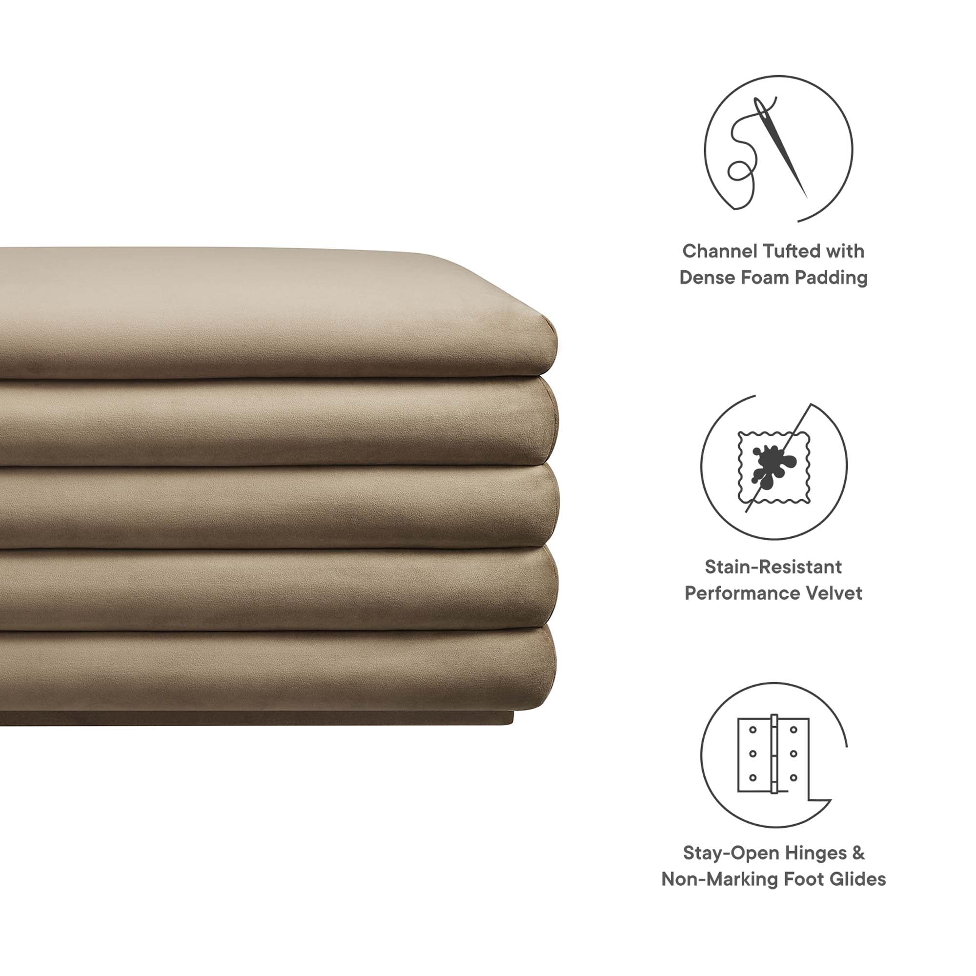 Mezzo Upholstered Performance Velvet Storage Bench by Modway - Best Buy Furniture