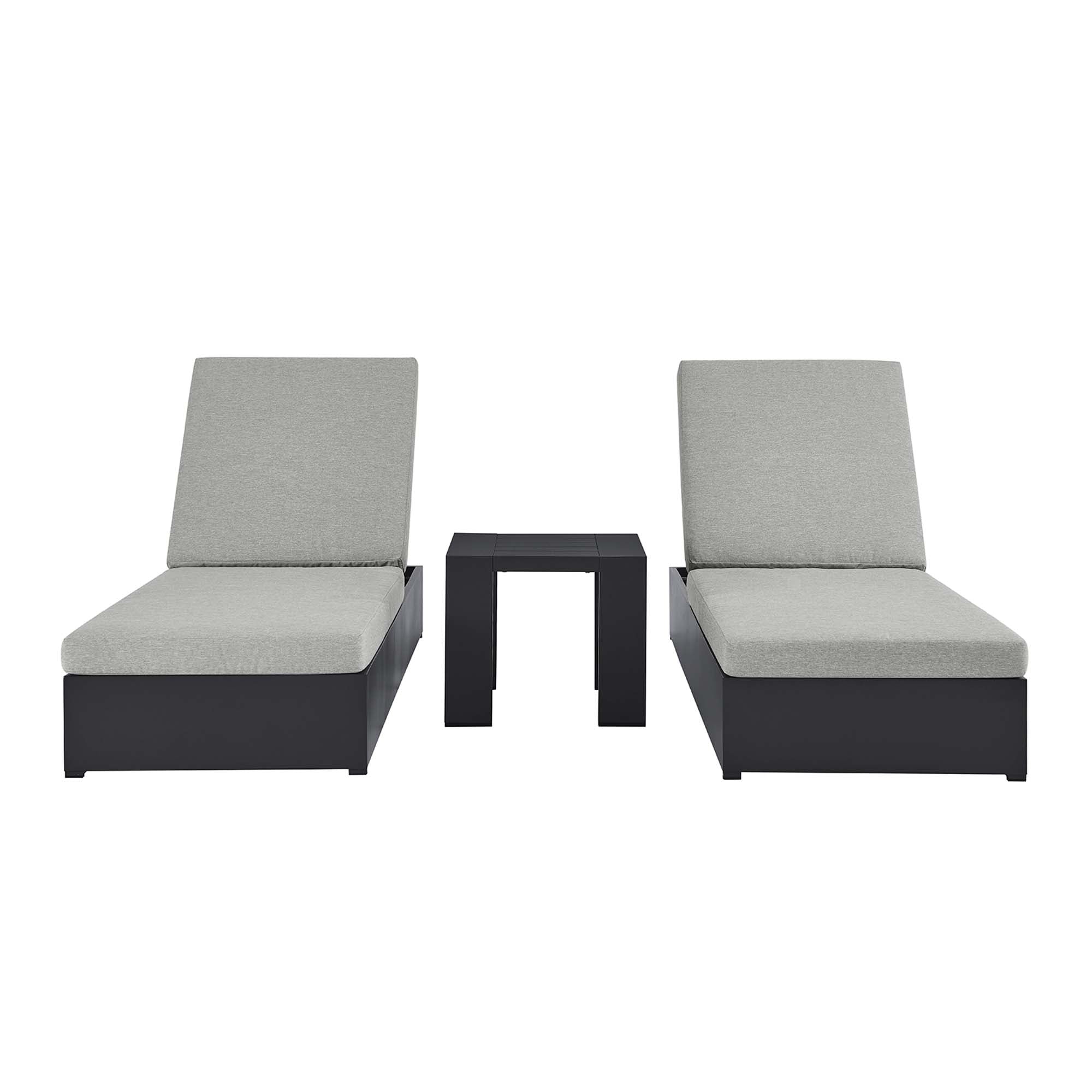 Tahoe 3-Piece Outdoor Patio Powder-Coated Aluminum Chaise Lounge Set by Modway