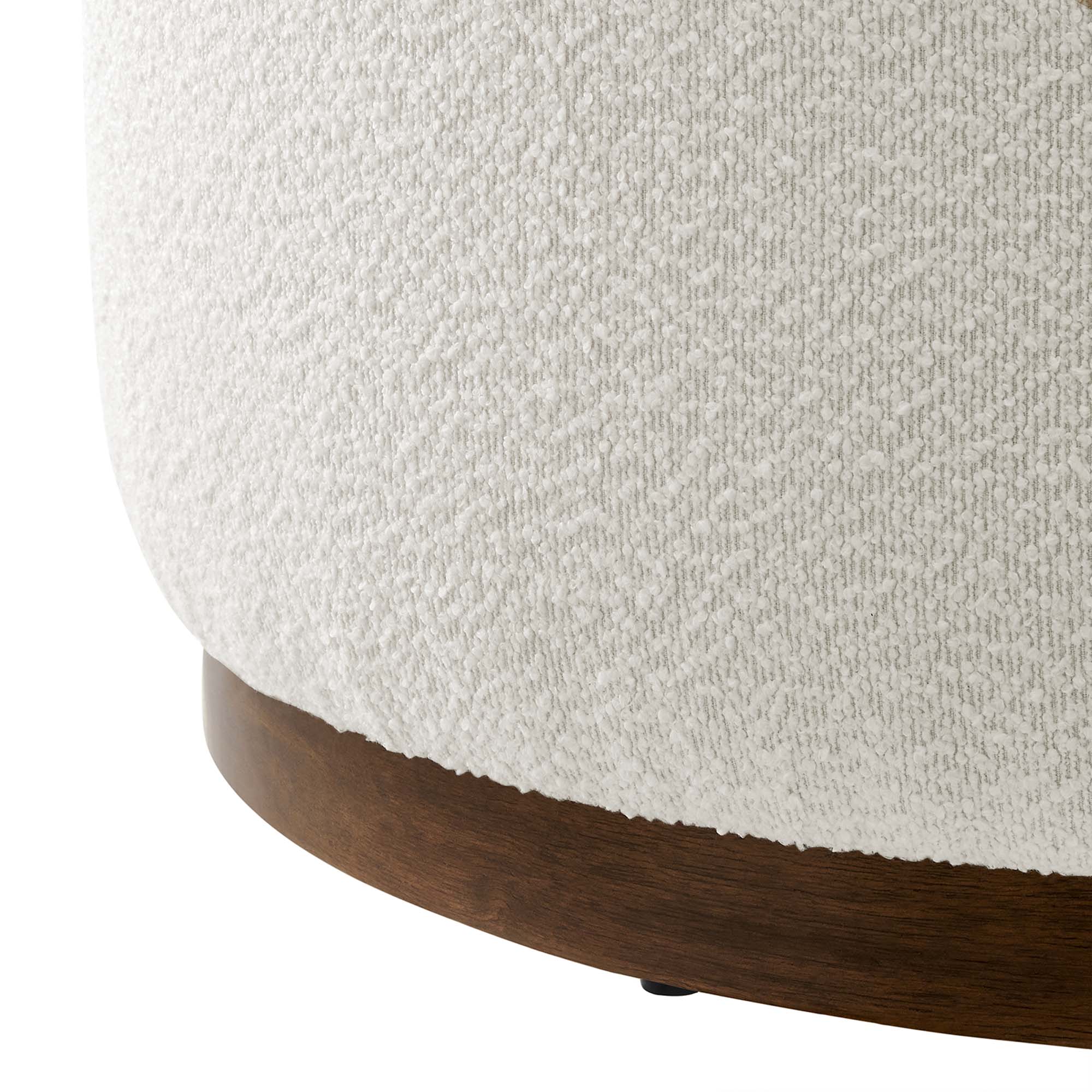 Tilden Large 29" Round Boucle Upholstered Ottoman by Modway
