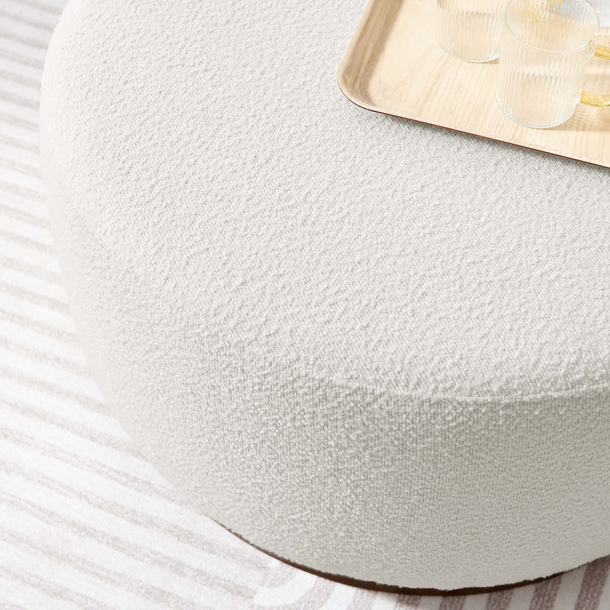 Tilden Large 29" Round Boucle Upholstered Ottoman by Modway