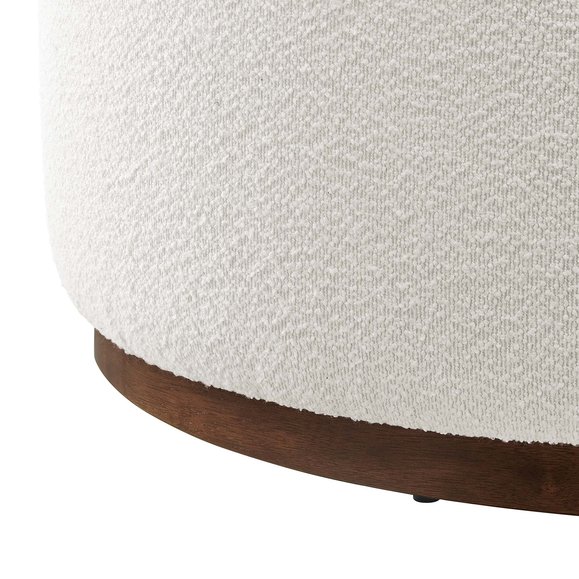 Tilden Large 38" Round Boucle Upholstered Upholstered Ottoman by Modway
