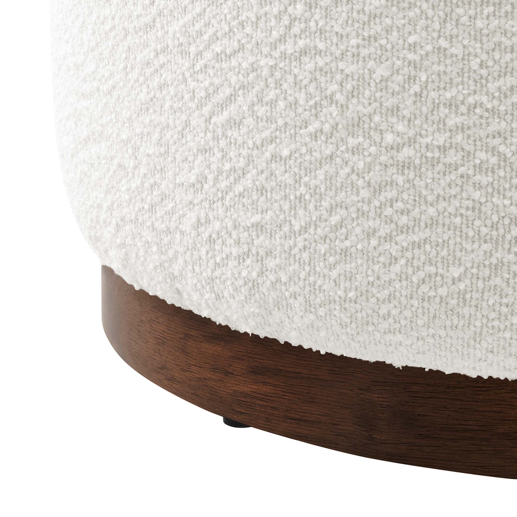 Tilden Large 23" Round Boucle Upholstered Upholstered Ottoman by Modway