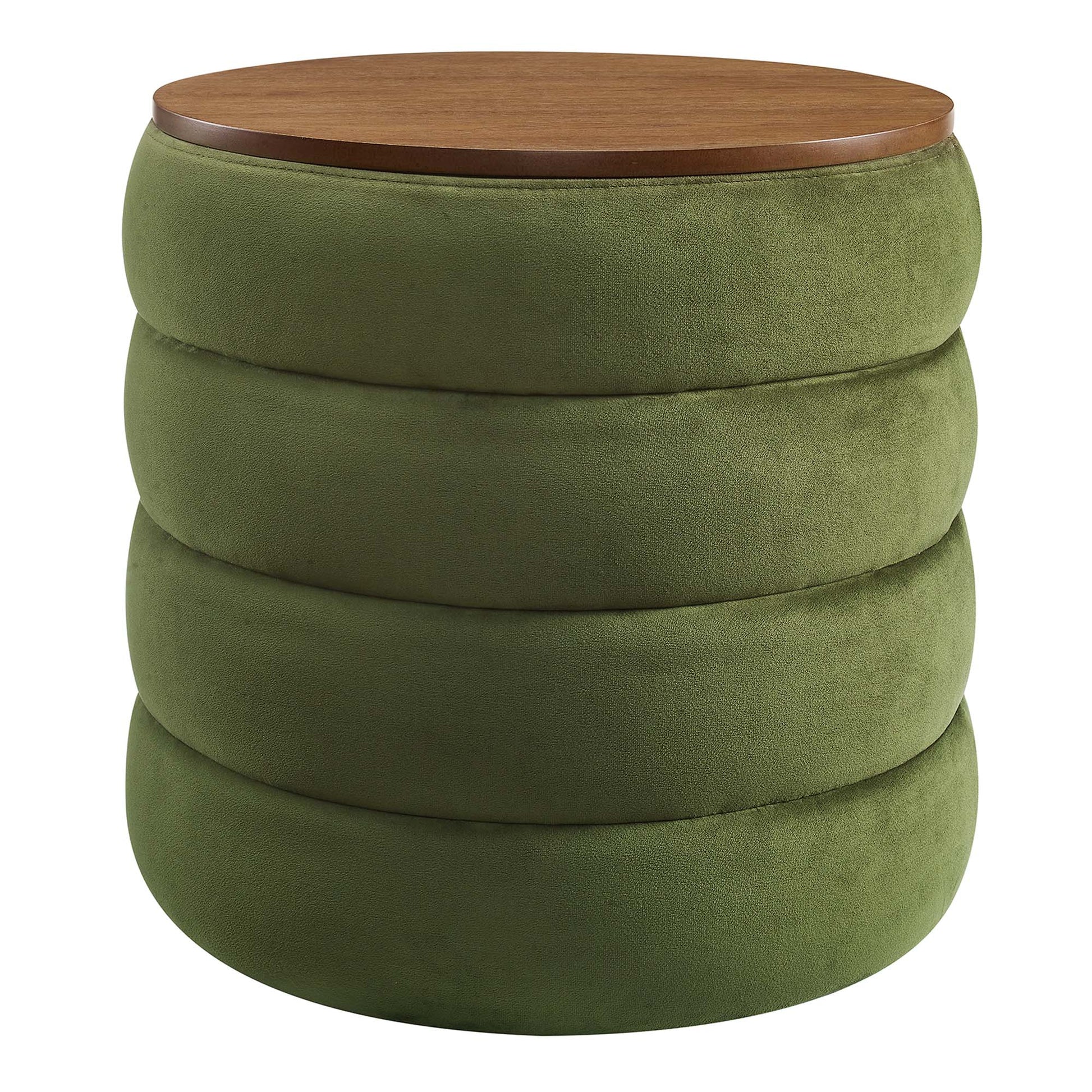 Mezzo Round Performance Velvet Storage Ottoman by Modway - Best Buy Furniture