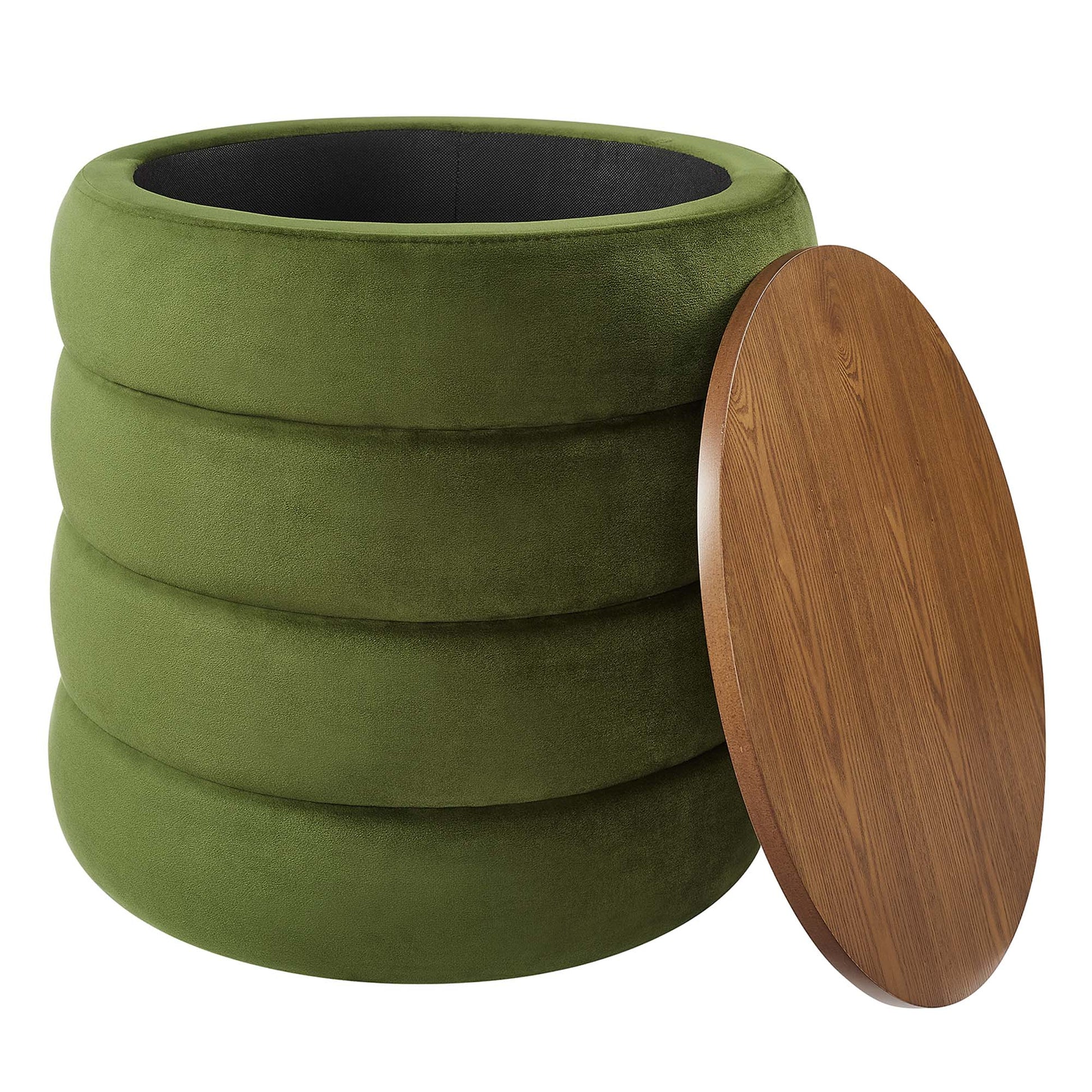 Mezzo Round Performance Velvet Storage Ottoman by Modway - Best Buy Furniture