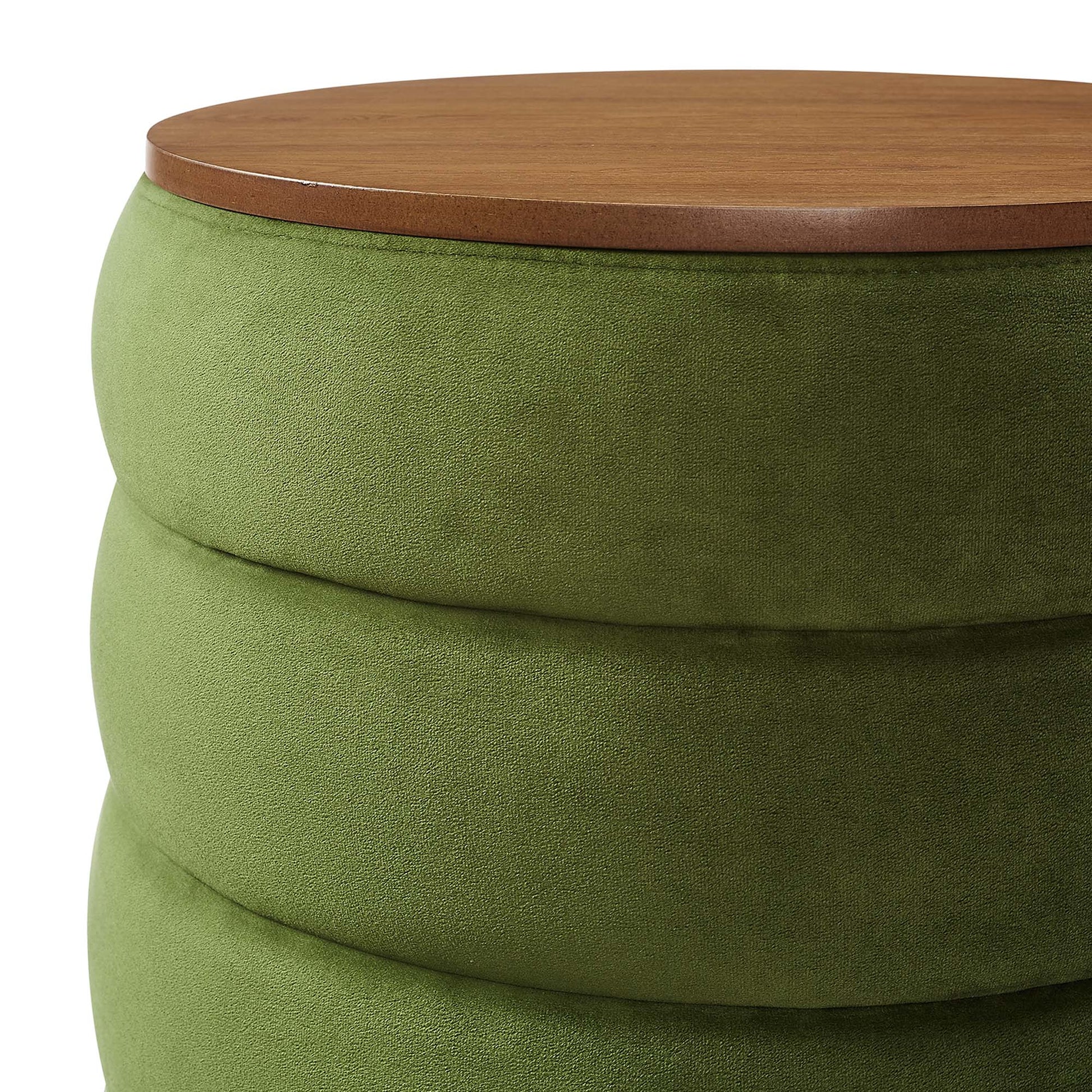 Mezzo Round Performance Velvet Storage Ottoman by Modway - Best Buy Furniture