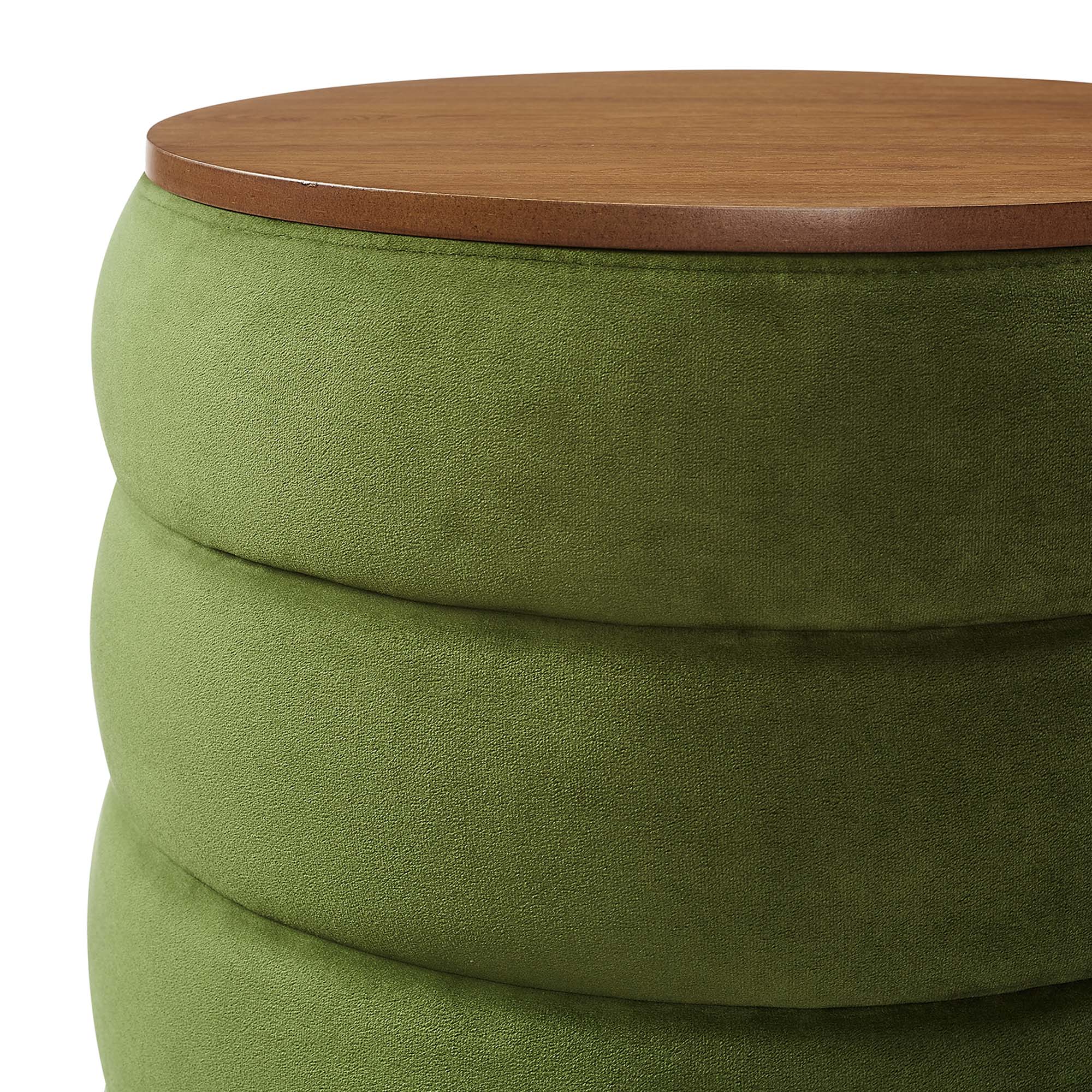 Mezzo Round Performance Velvet Storage Ottoman by Modway - Best Buy Furniture