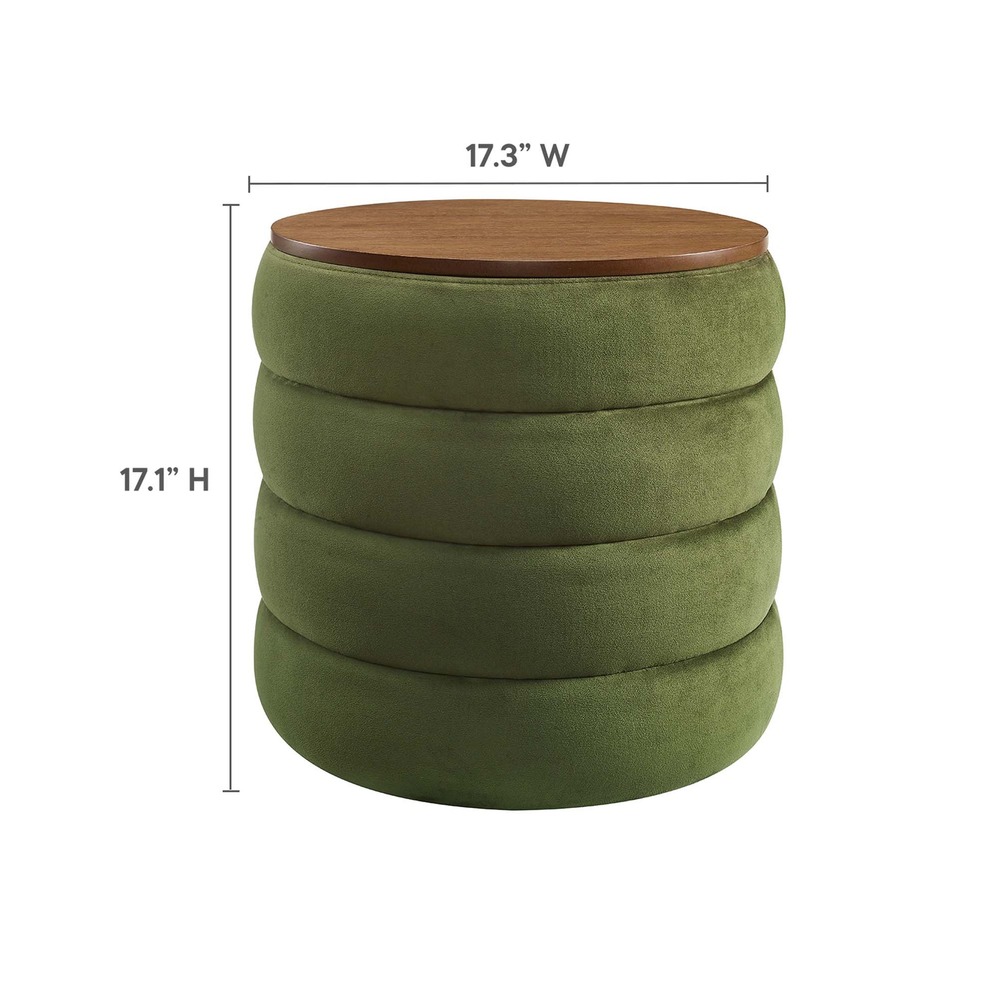 Mezzo Round Performance Velvet Storage Ottoman by Modway - Best Buy Furniture