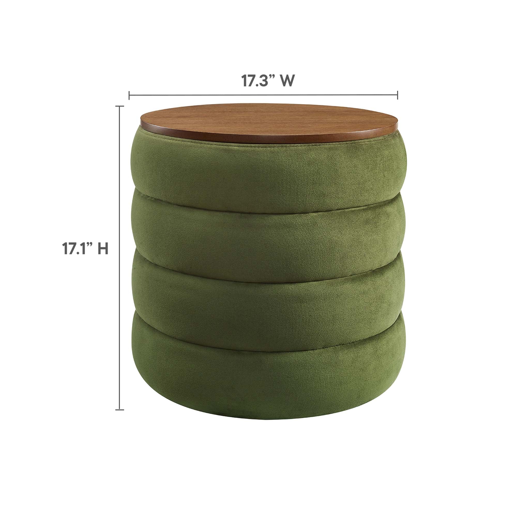 Mezzo Round Performance Velvet Storage Ottoman by Modway - Best Buy Furniture