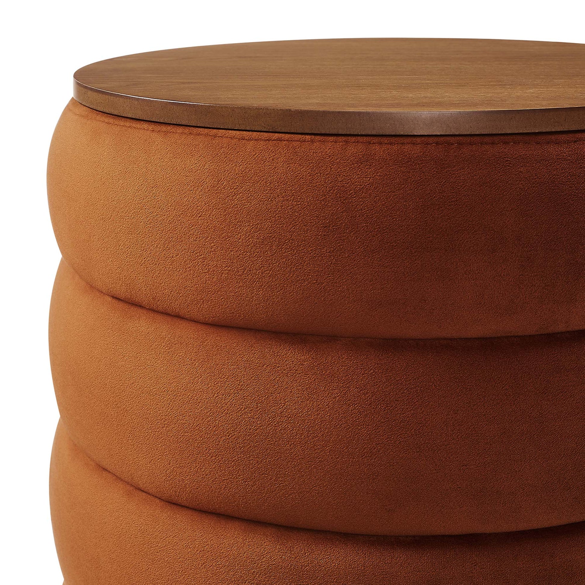 Mezzo Round Performance Velvet Storage Ottoman by Modway - Best Buy Furniture