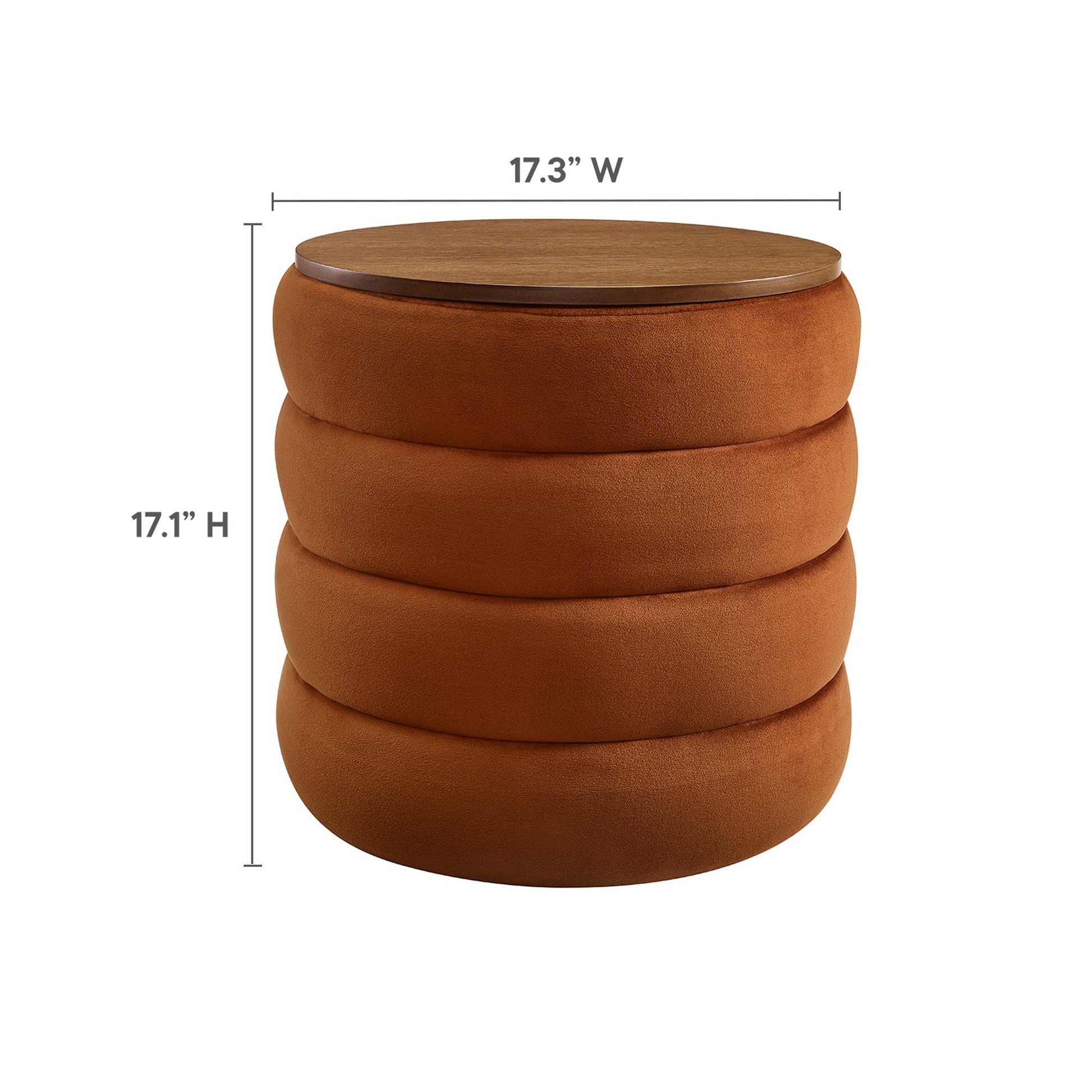 Mezzo Round Performance Velvet Storage Ottoman by Modway - Best Buy Furniture
