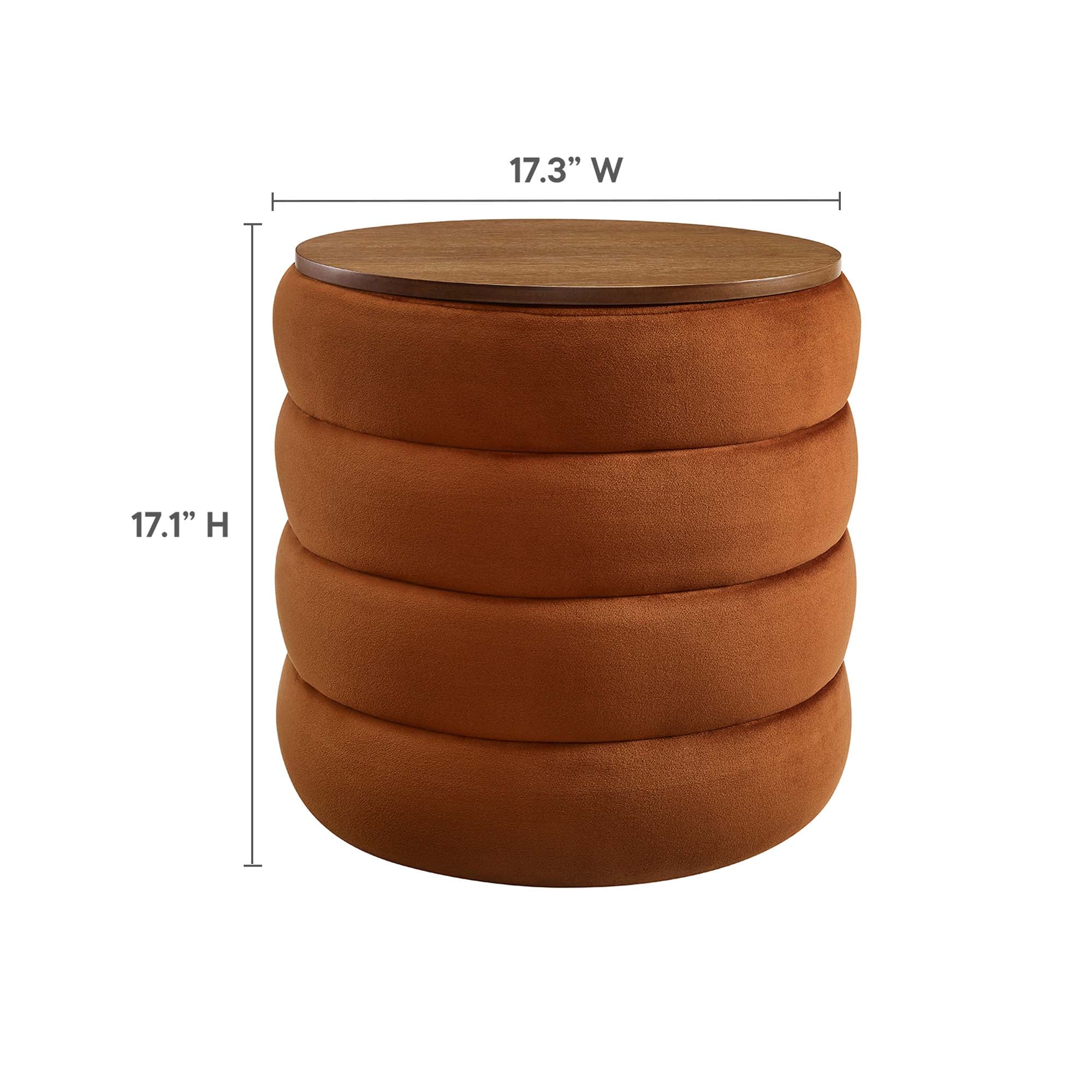 Mezzo Round Performance Velvet Storage Ottoman by Modway - Best Buy Furniture