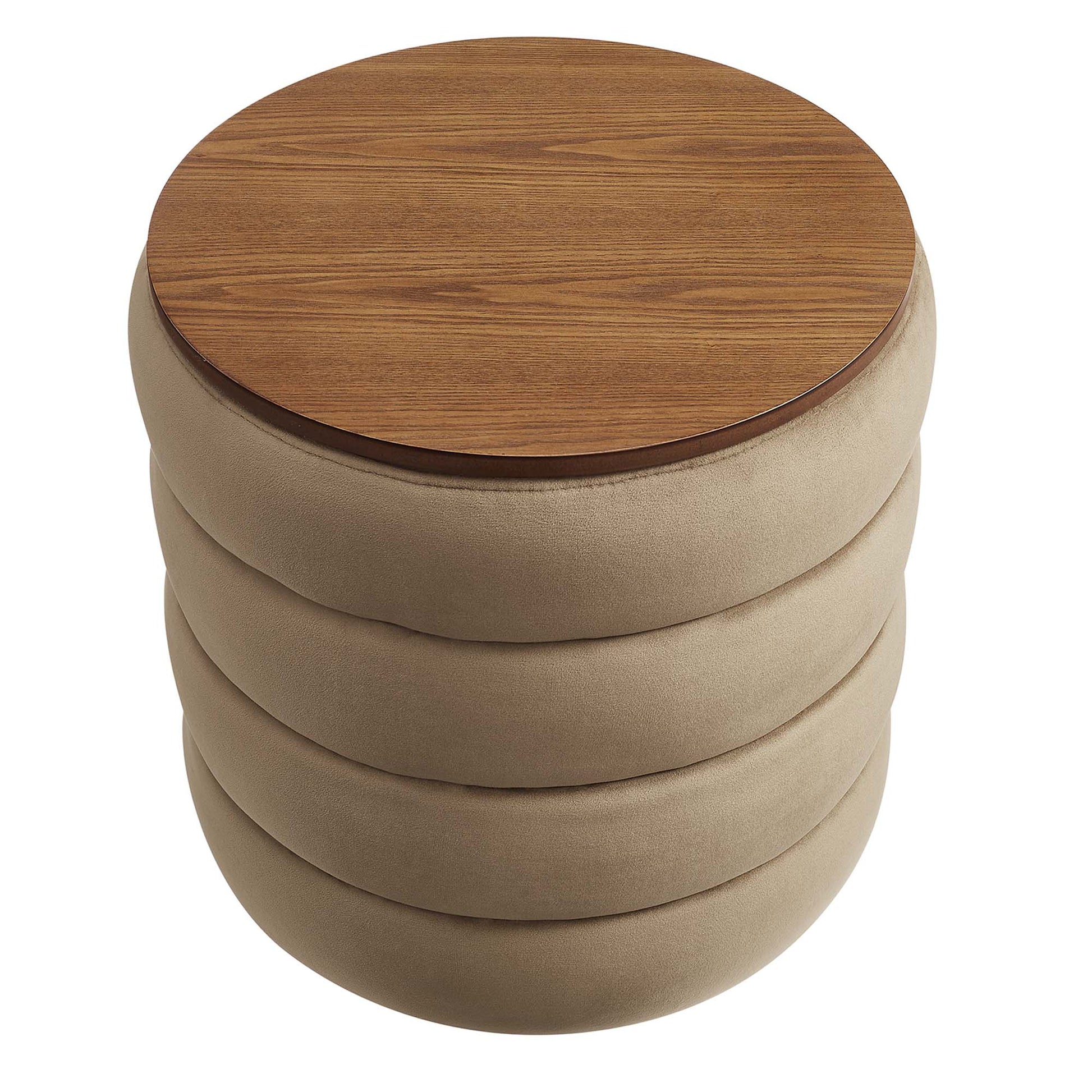 Mezzo Round Performance Velvet Storage Ottoman by Modway - Best Buy Furniture