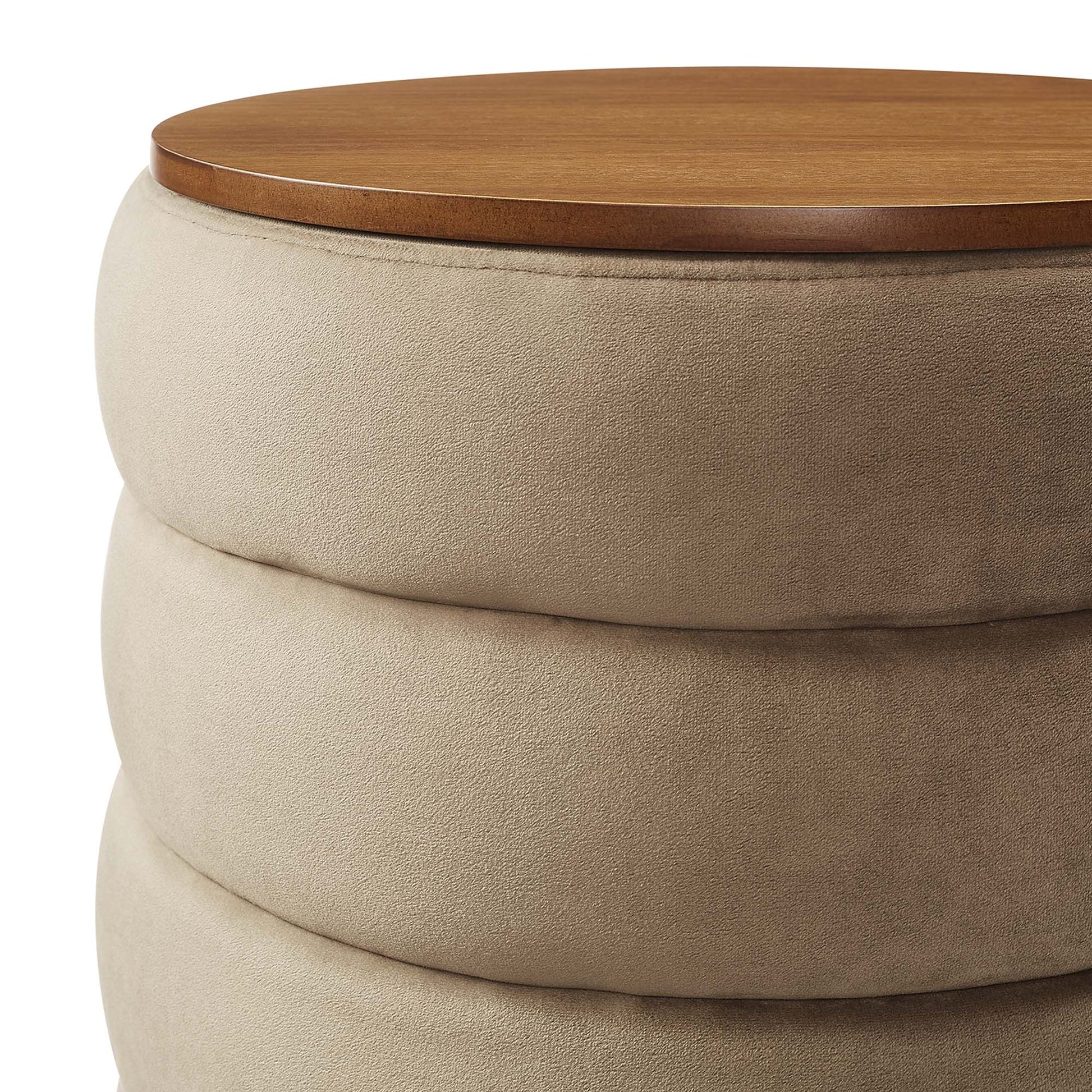 Mezzo Round Performance Velvet Storage Ottoman by Modway - Best Buy Furniture