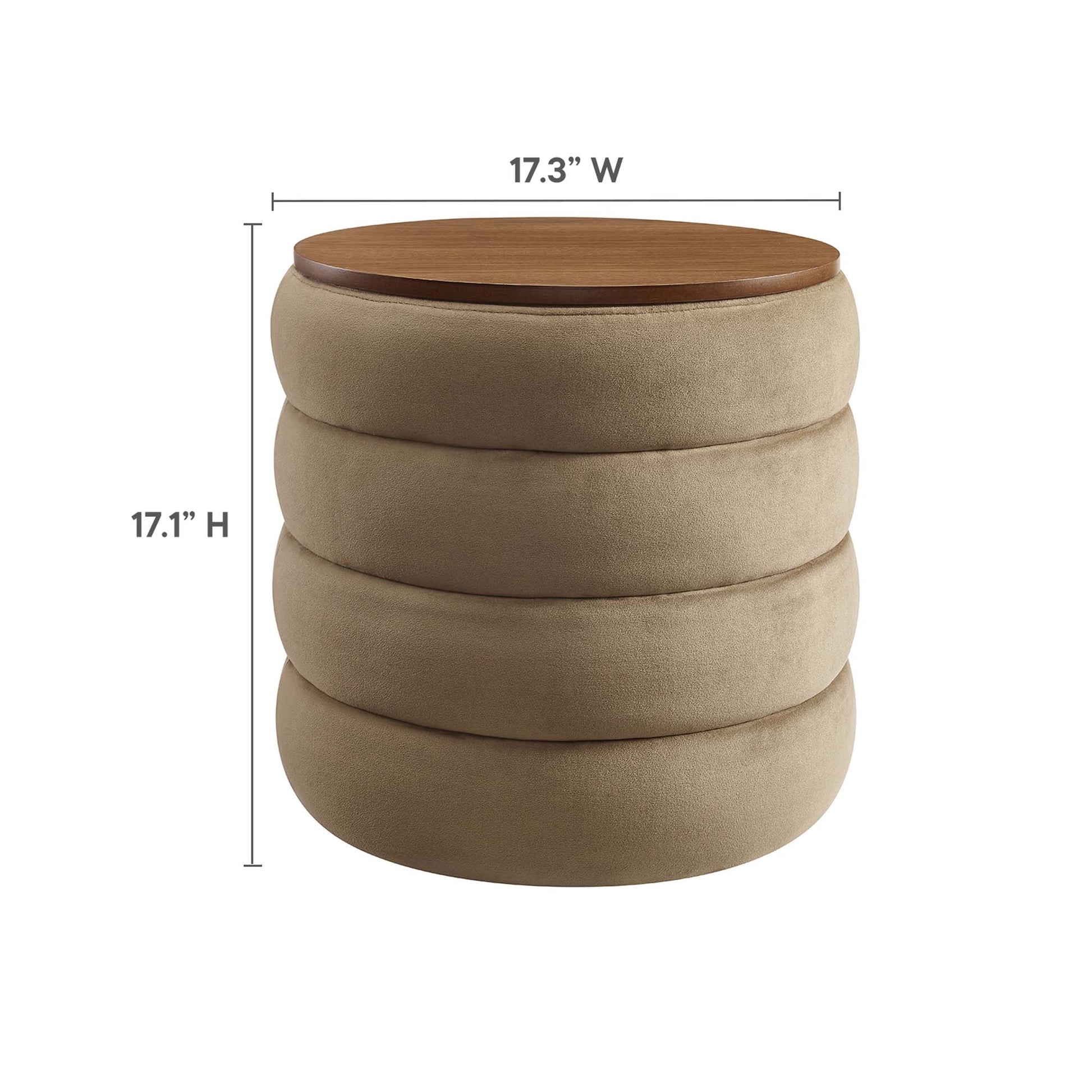 Mezzo Round Performance Velvet Storage Ottoman by Modway - Best Buy Furniture