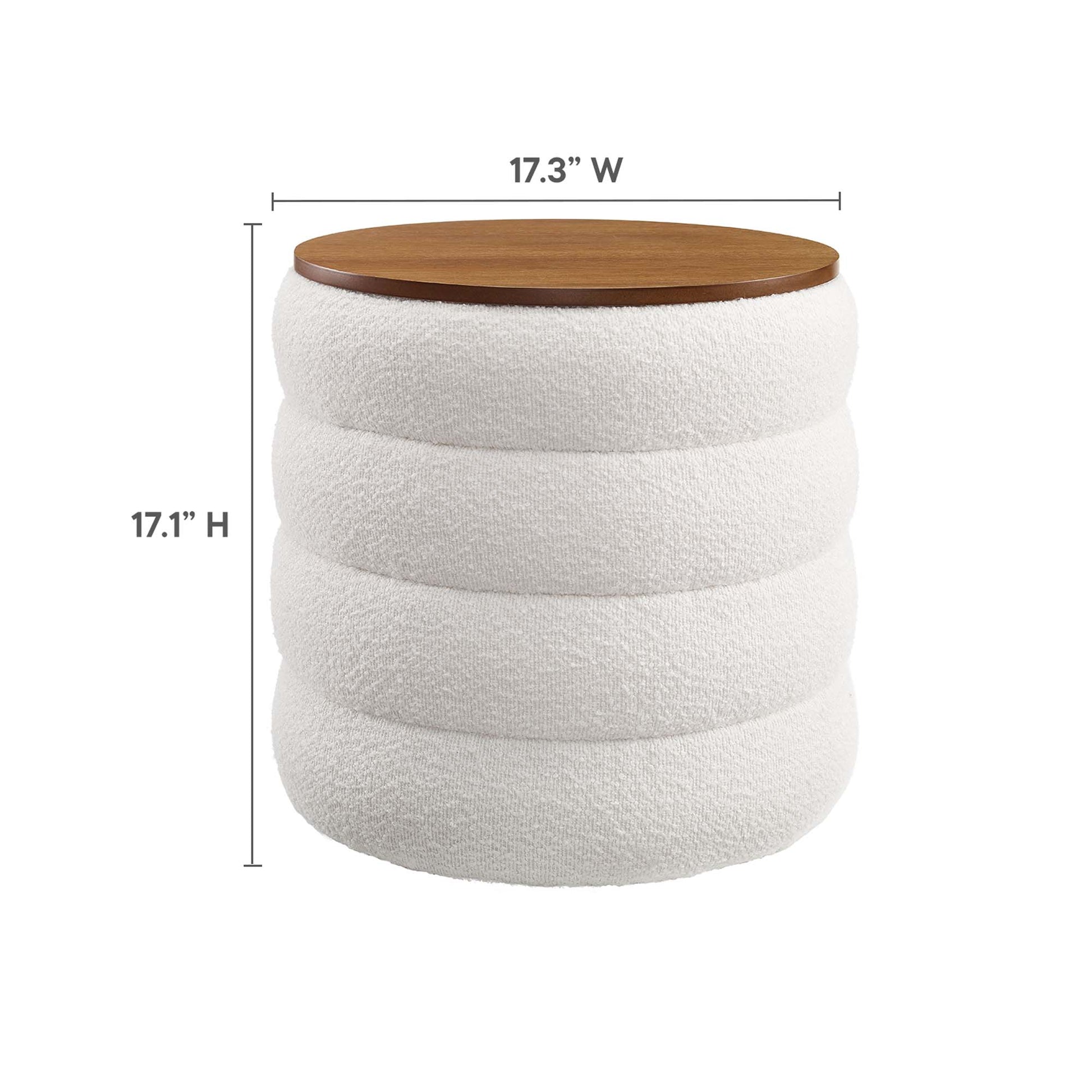 Mezzo Round Boucle Fabric Storage Ottoman by Modway - Best Buy Furniture