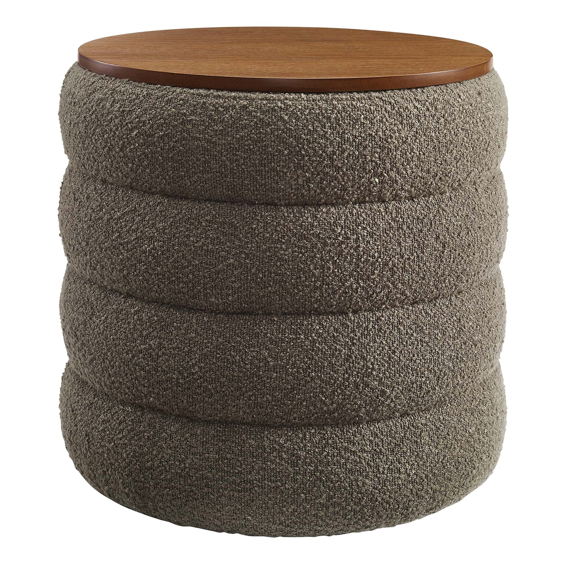 Mezzo Round Boucle Fabric Storage Ottoman by Modway - Best Buy Furniture