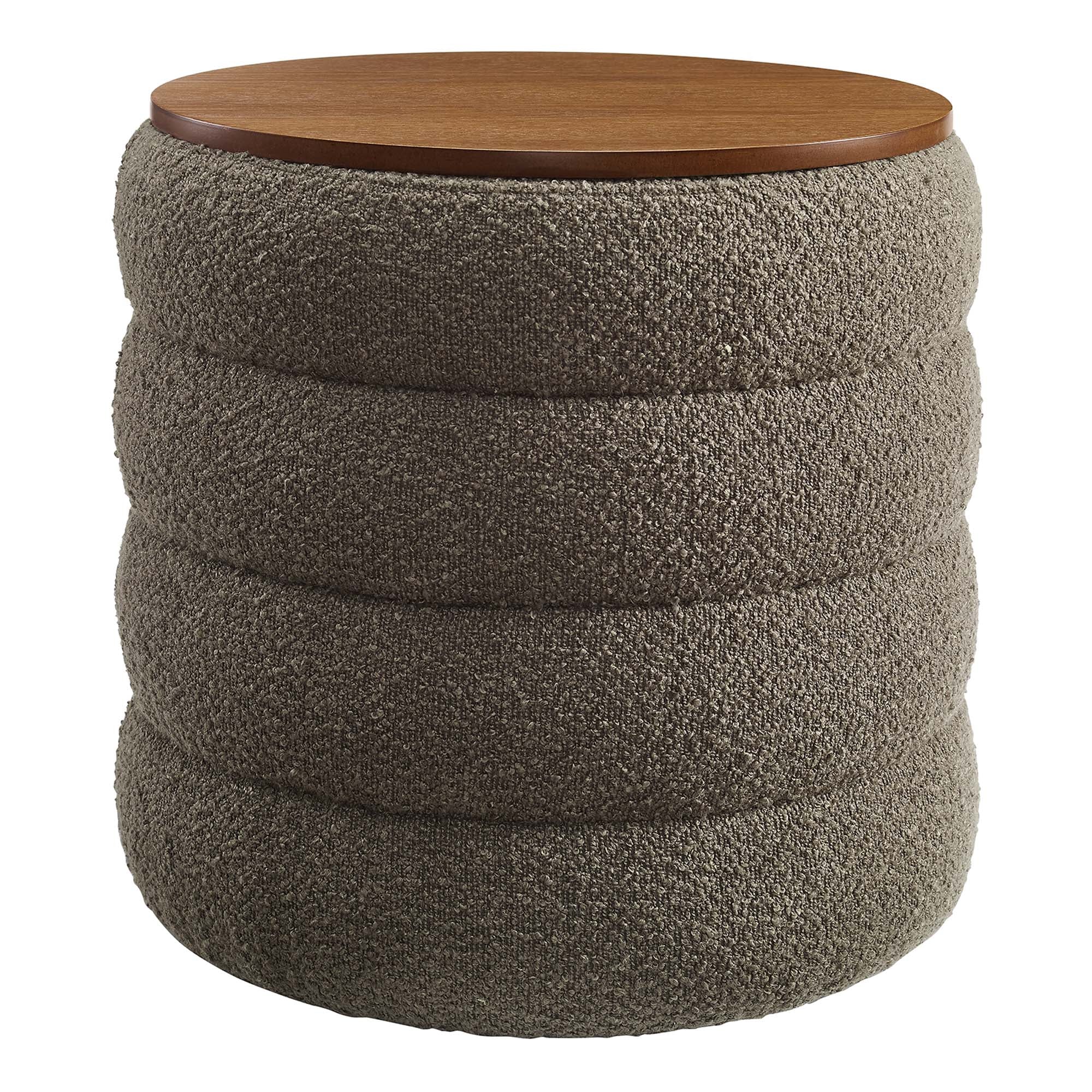 Mezzo Round Boucle Fabric Storage Ottoman by Modway - Best Buy Furniture