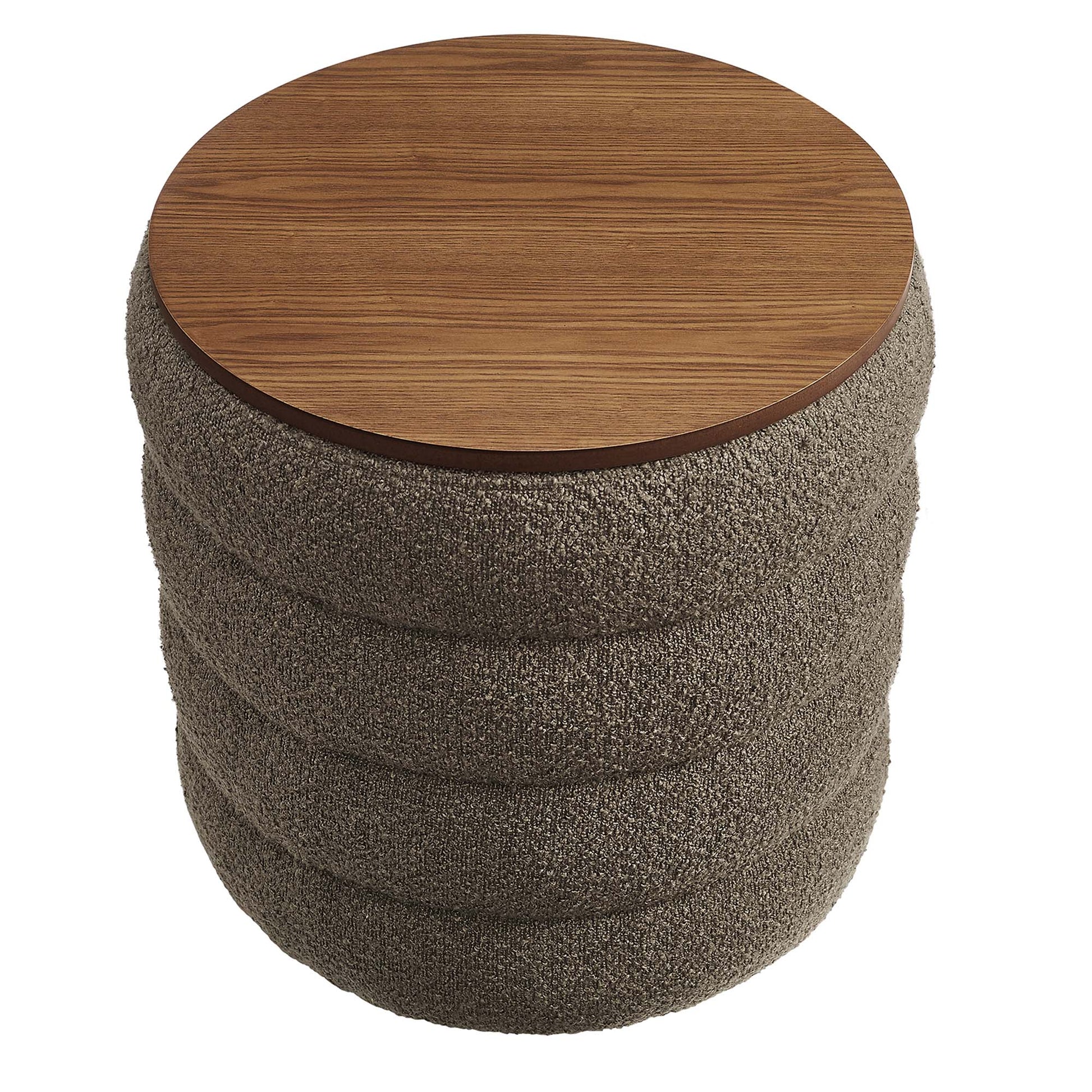 Mezzo Round Boucle Fabric Storage Ottoman by Modway - Best Buy Furniture