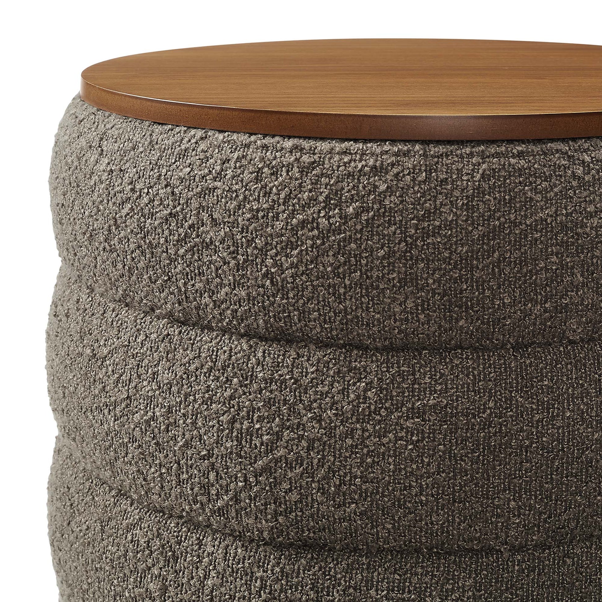 Mezzo Round Boucle Fabric Storage Ottoman by Modway - Best Buy Furniture