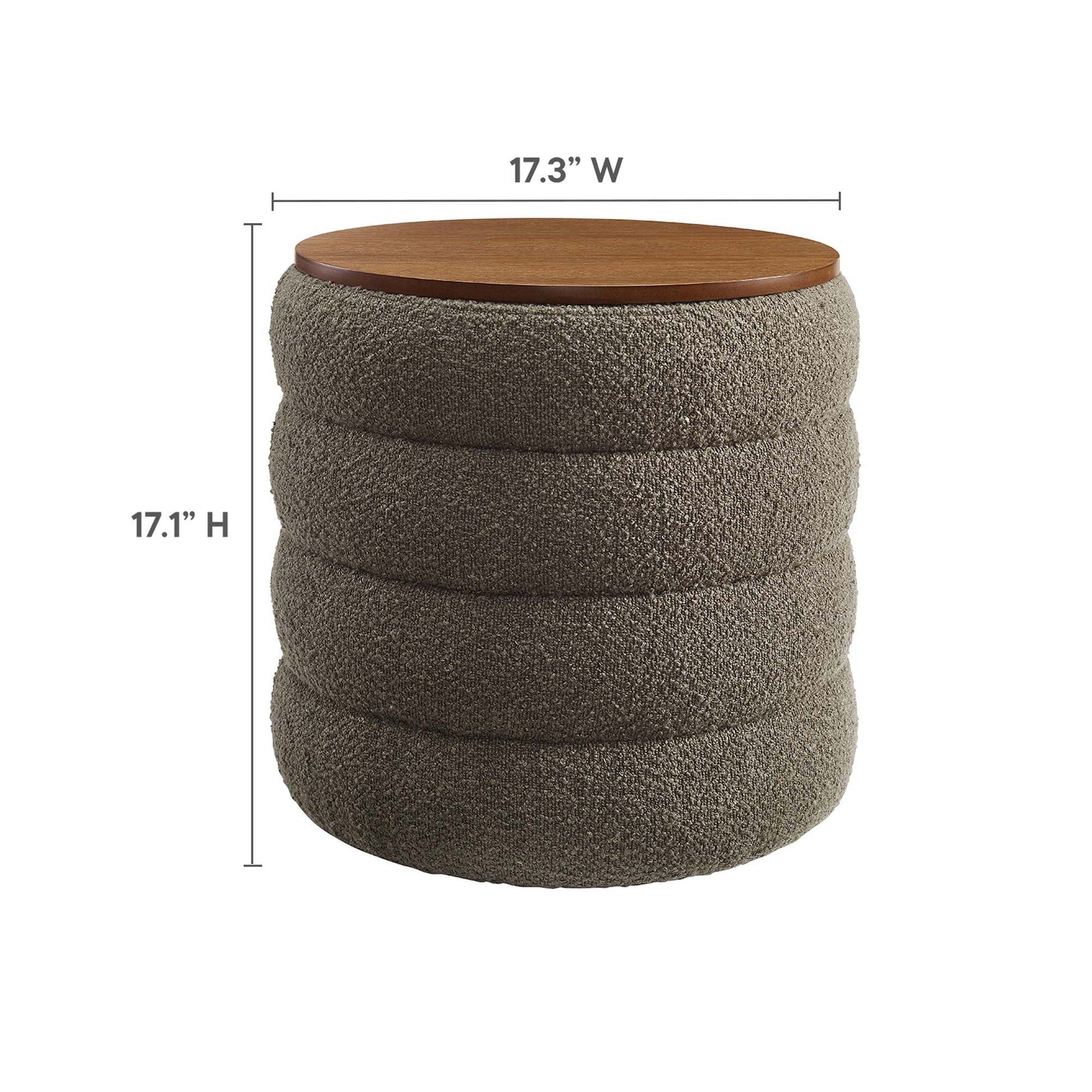 Mezzo Round Boucle Fabric Storage Ottoman by Modway - Best Buy Furniture