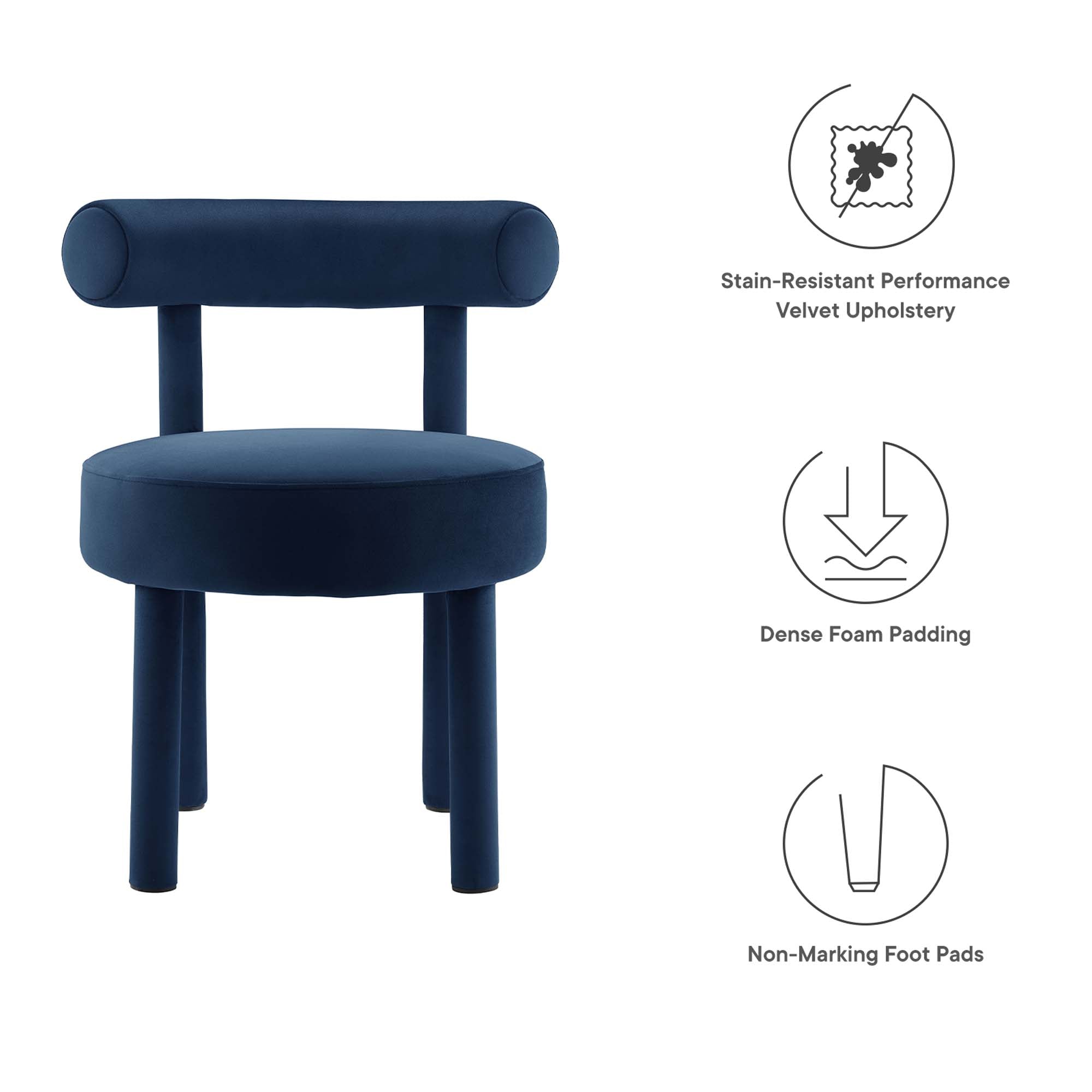Toulouse Performance Velvet Dining Chair Set of 2 by Modway