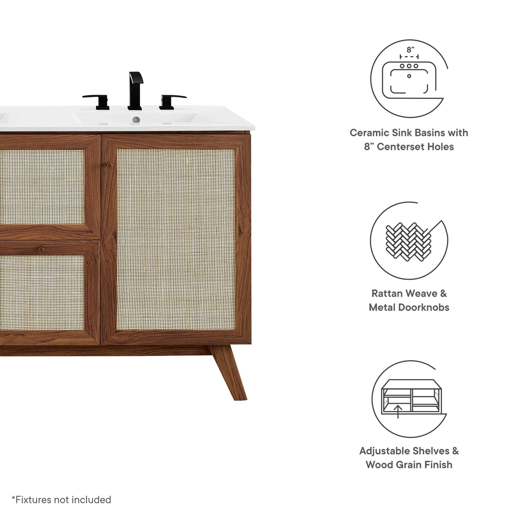 Soma 48" Double Sink Bathroom Vanity by Modway