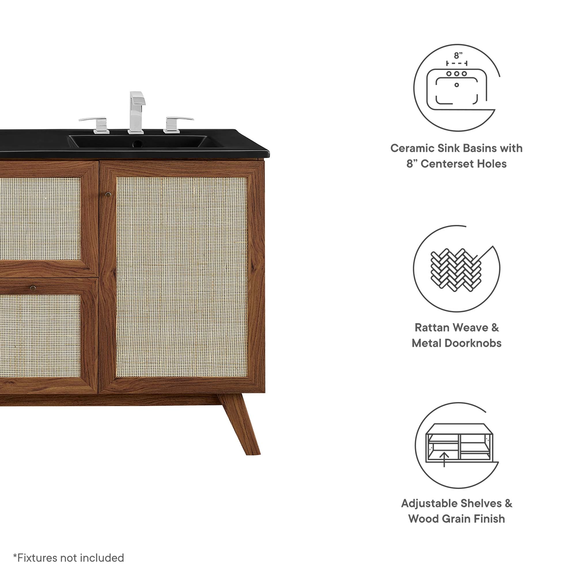 Soma 48" Double Sink Bathroom Vanity by Modway
