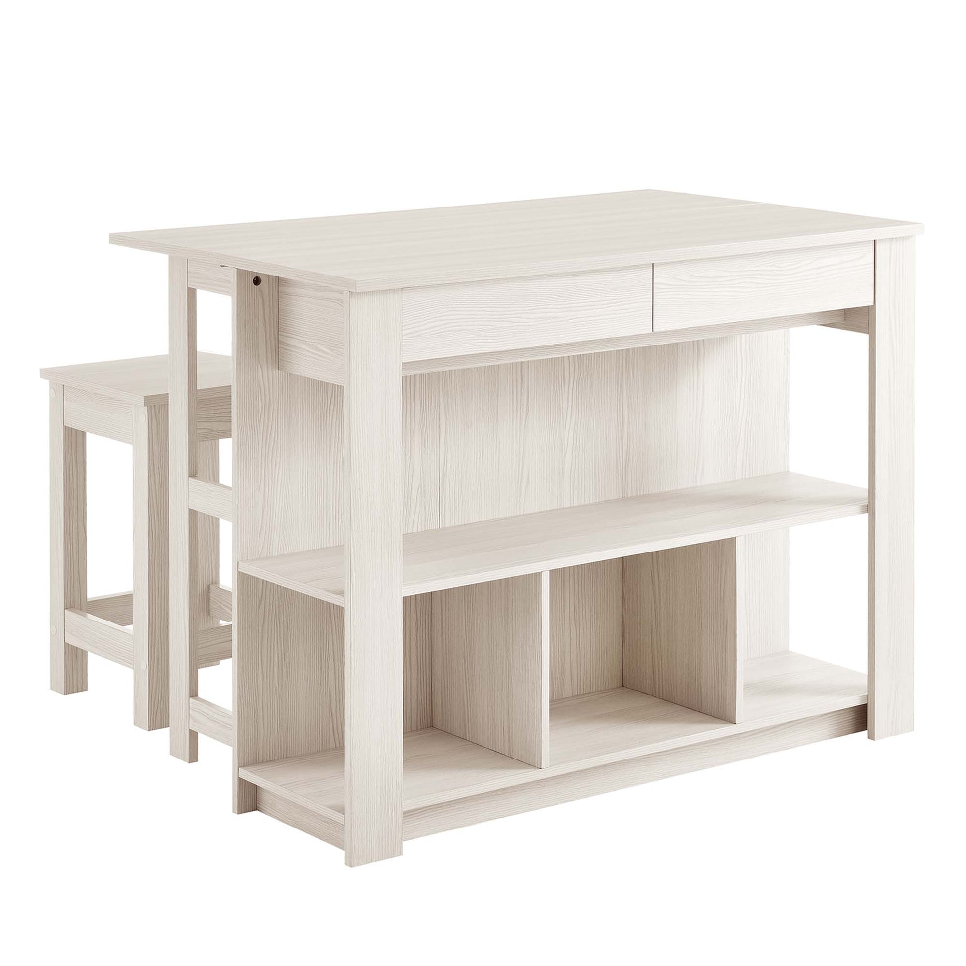 Meadowbrook 3-Piece Kitchen Island and Stool Set by Modway - Best Buy Furniture