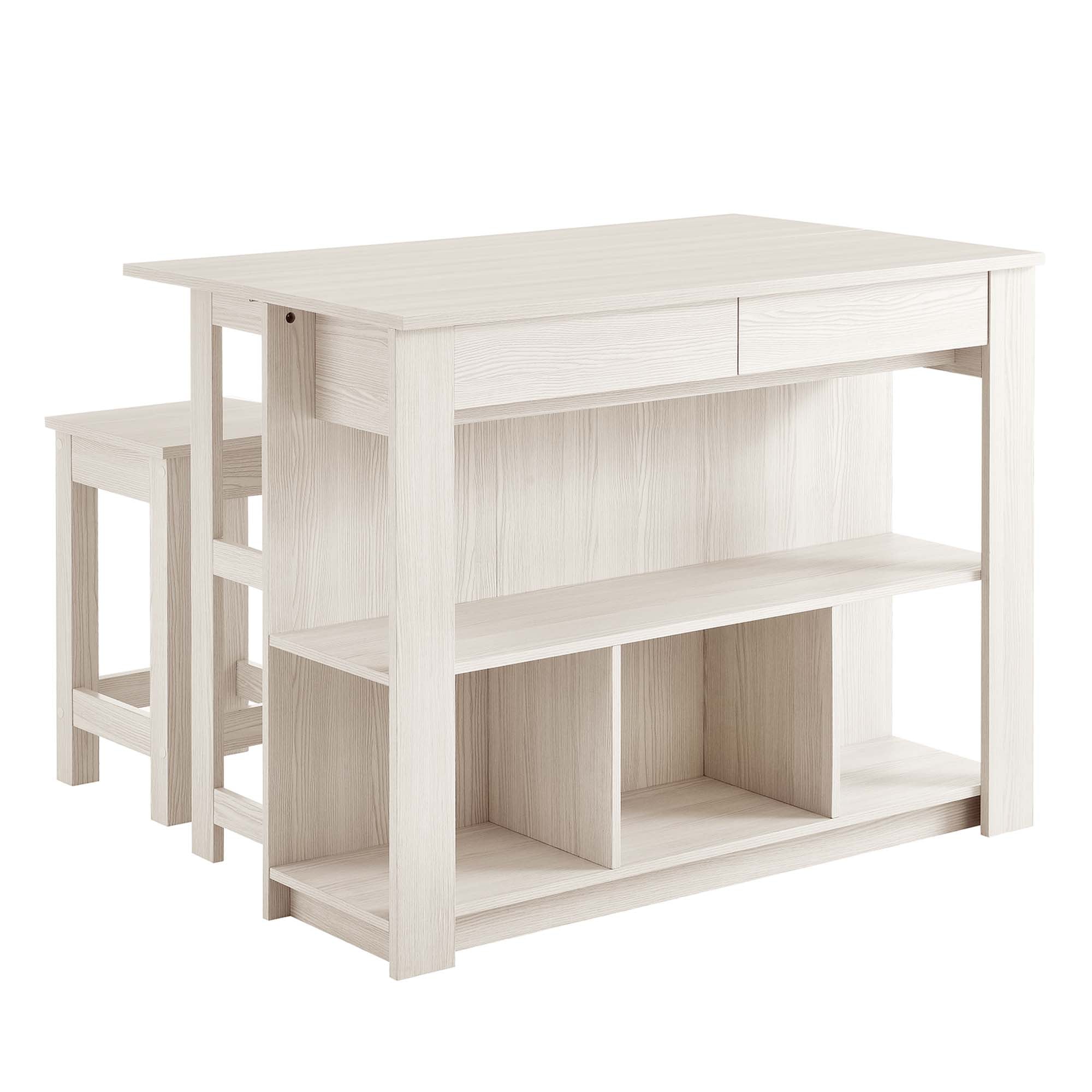 Meadowbrook 3-Piece Kitchen Island and Stool Set by Modway - Best Buy Furniture