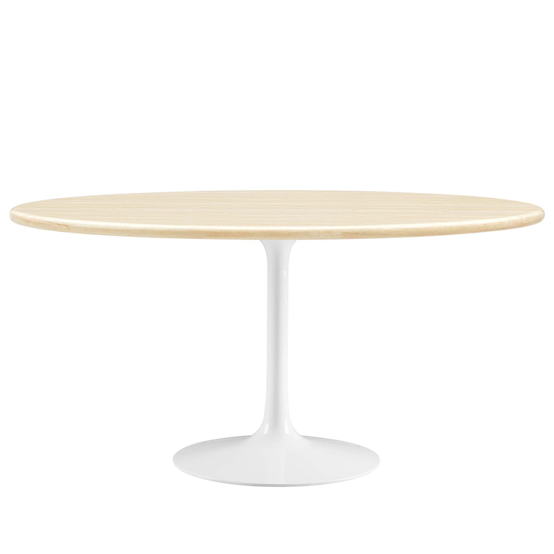 Lippa 60" Oval Faux Travertine Dining Table by Modway - Best Buy Furniture