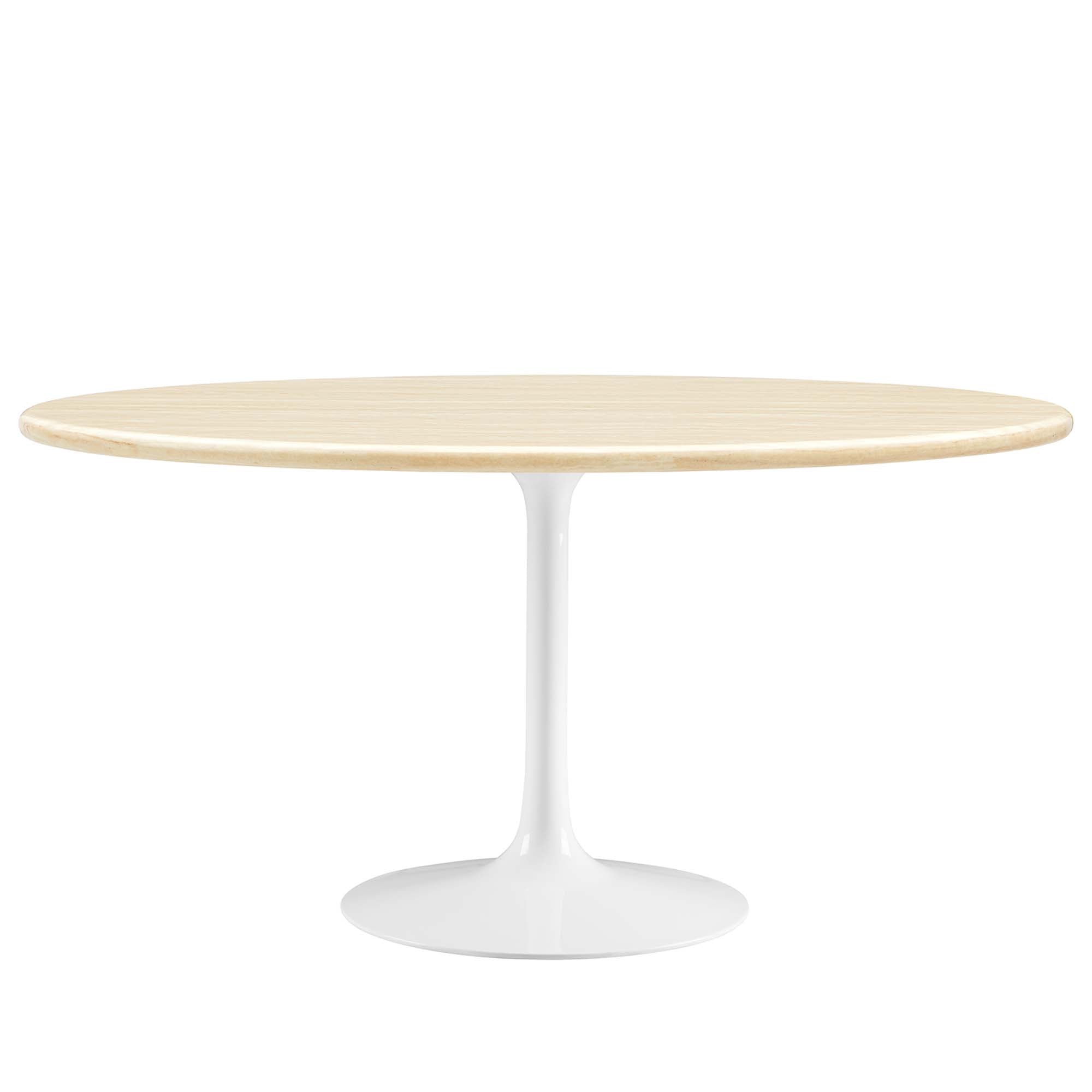 Lippa 60" Oval Faux Travertine Dining Table by Modway - Best Buy Furniture