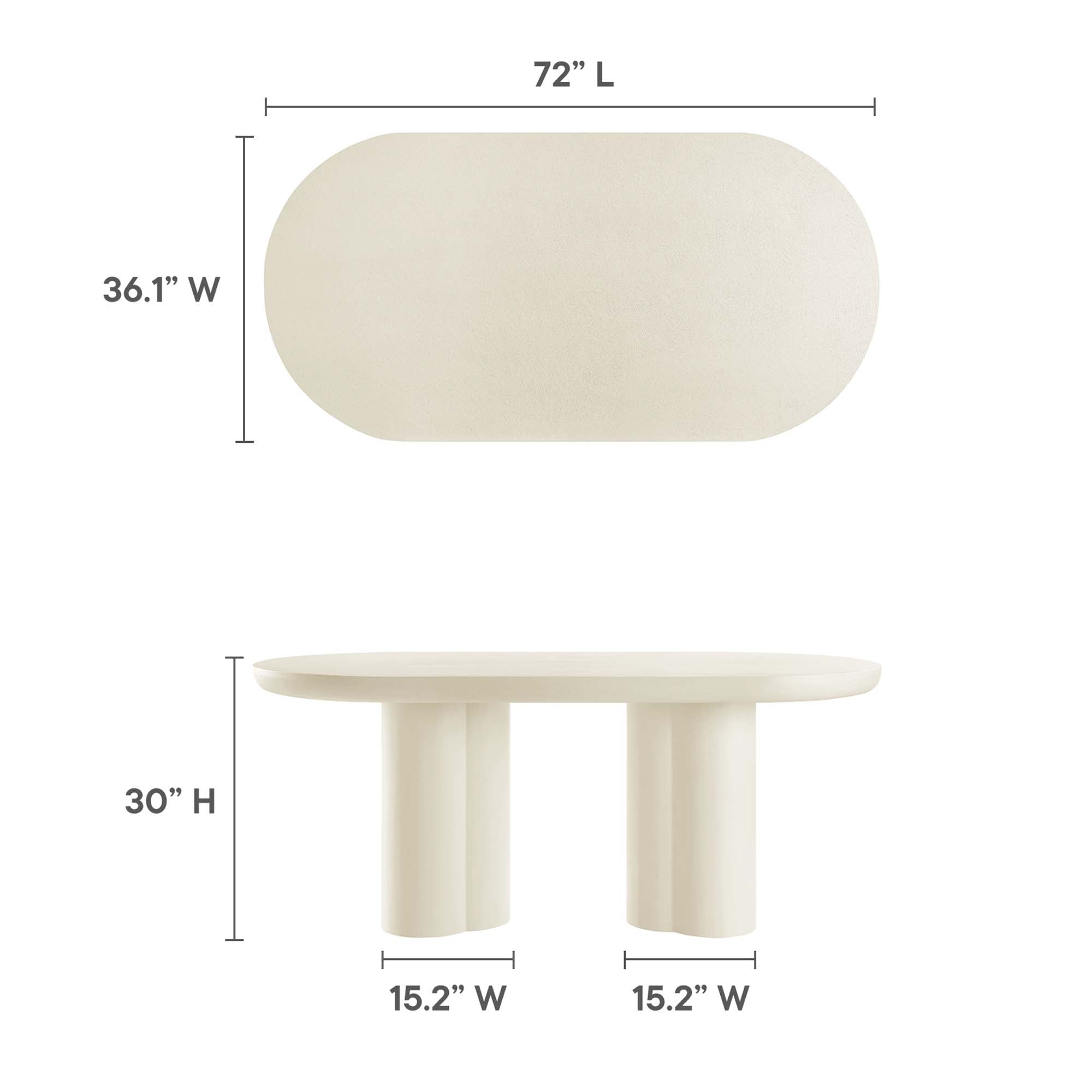 Caspian 72" Oval Concrete Dining Table by Modway