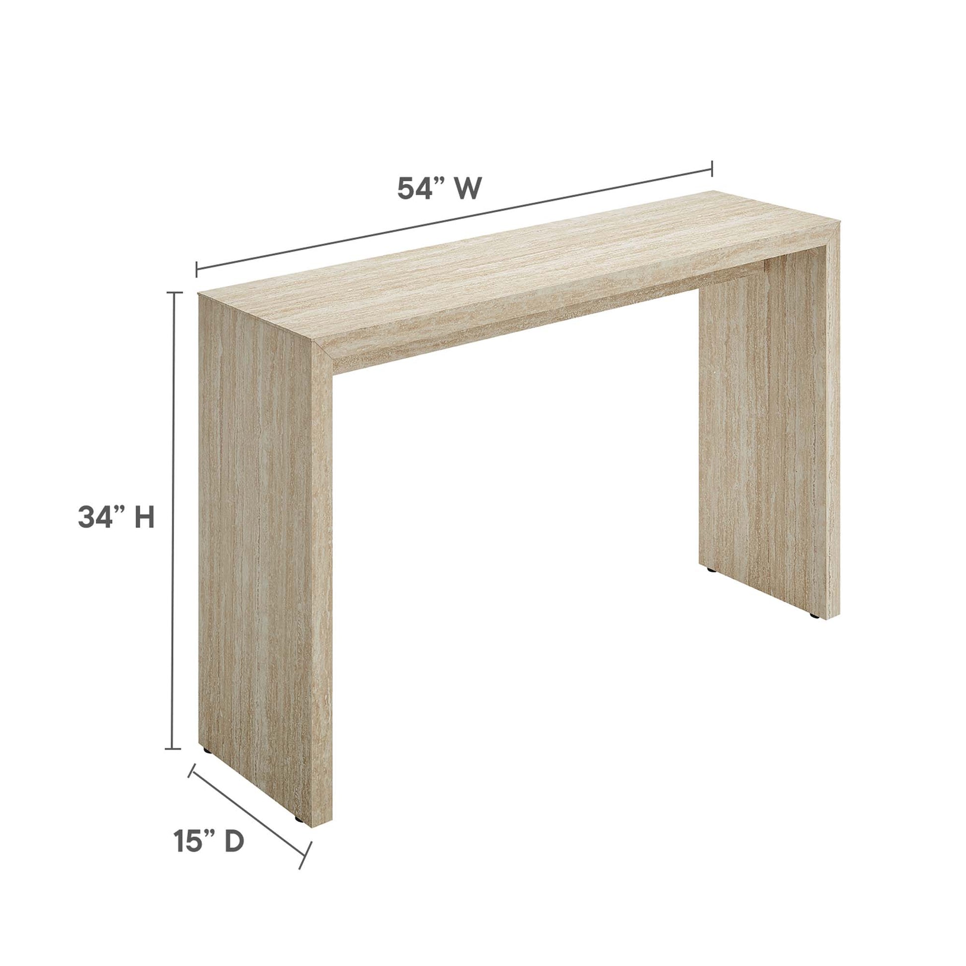 Mirella Faux Travertine Console Table by Modway - Best Buy Furniture