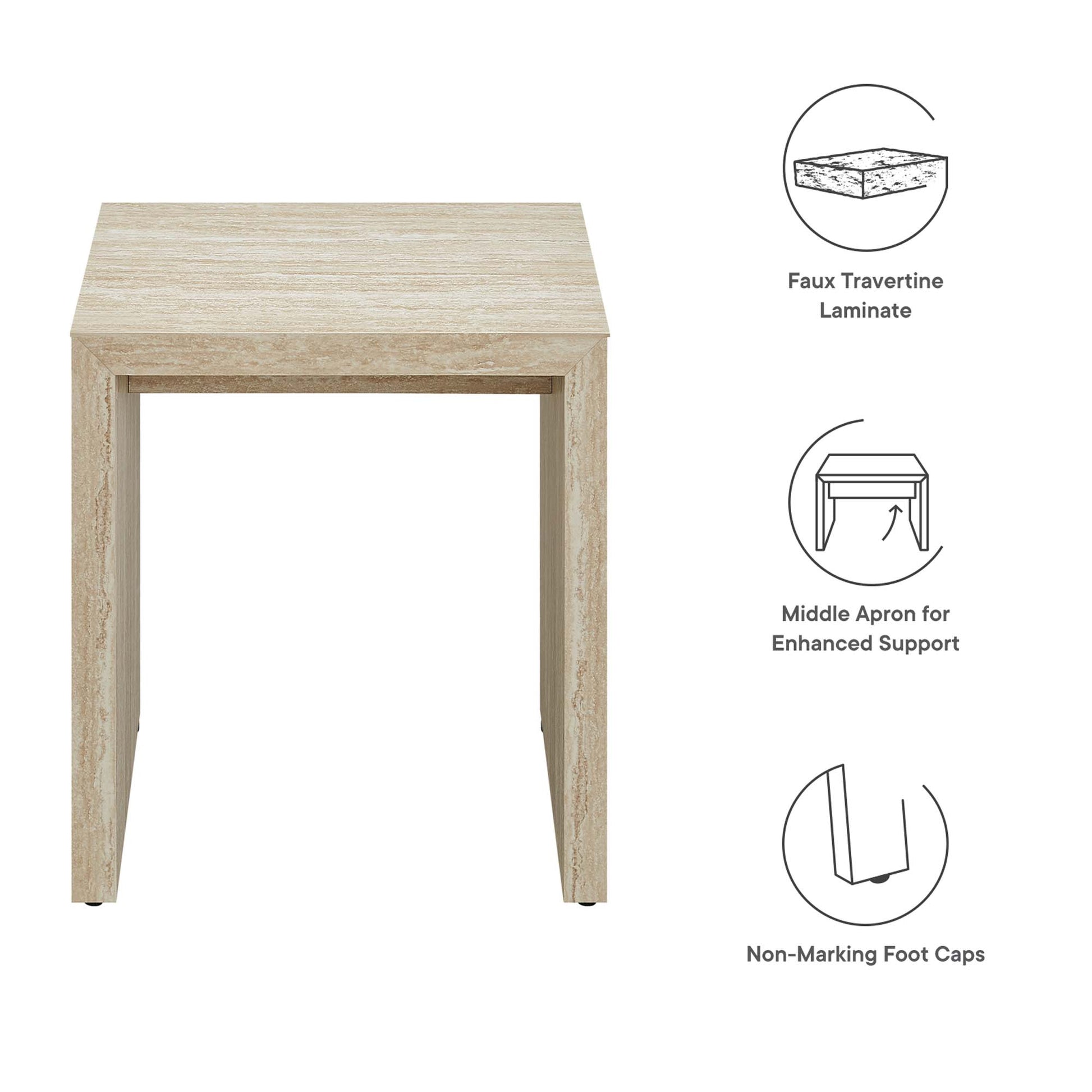 Mirella Faux Travertine Side Table by Modway - Best Buy Furniture