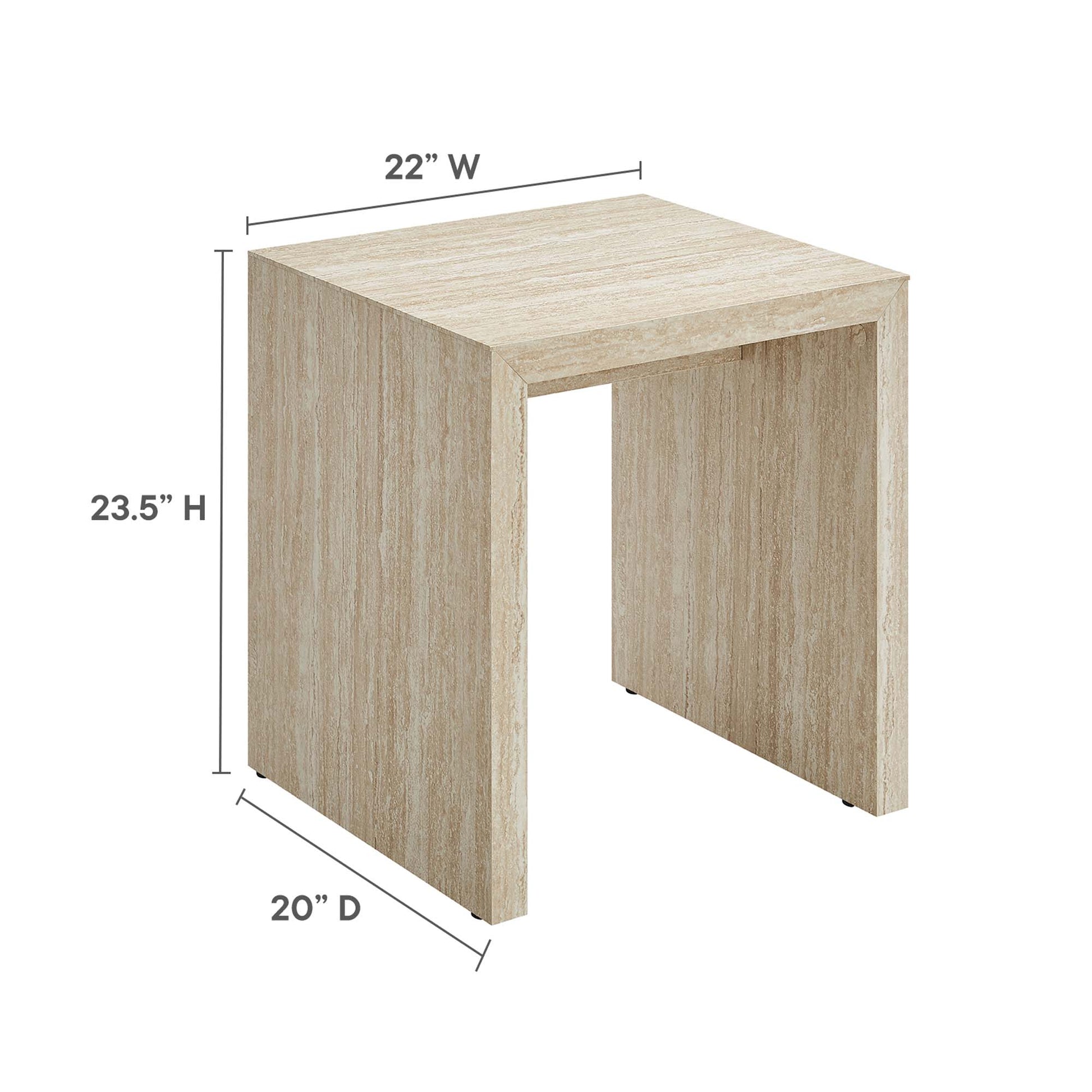 Mirella Faux Travertine Side Table by Modway - Best Buy Furniture