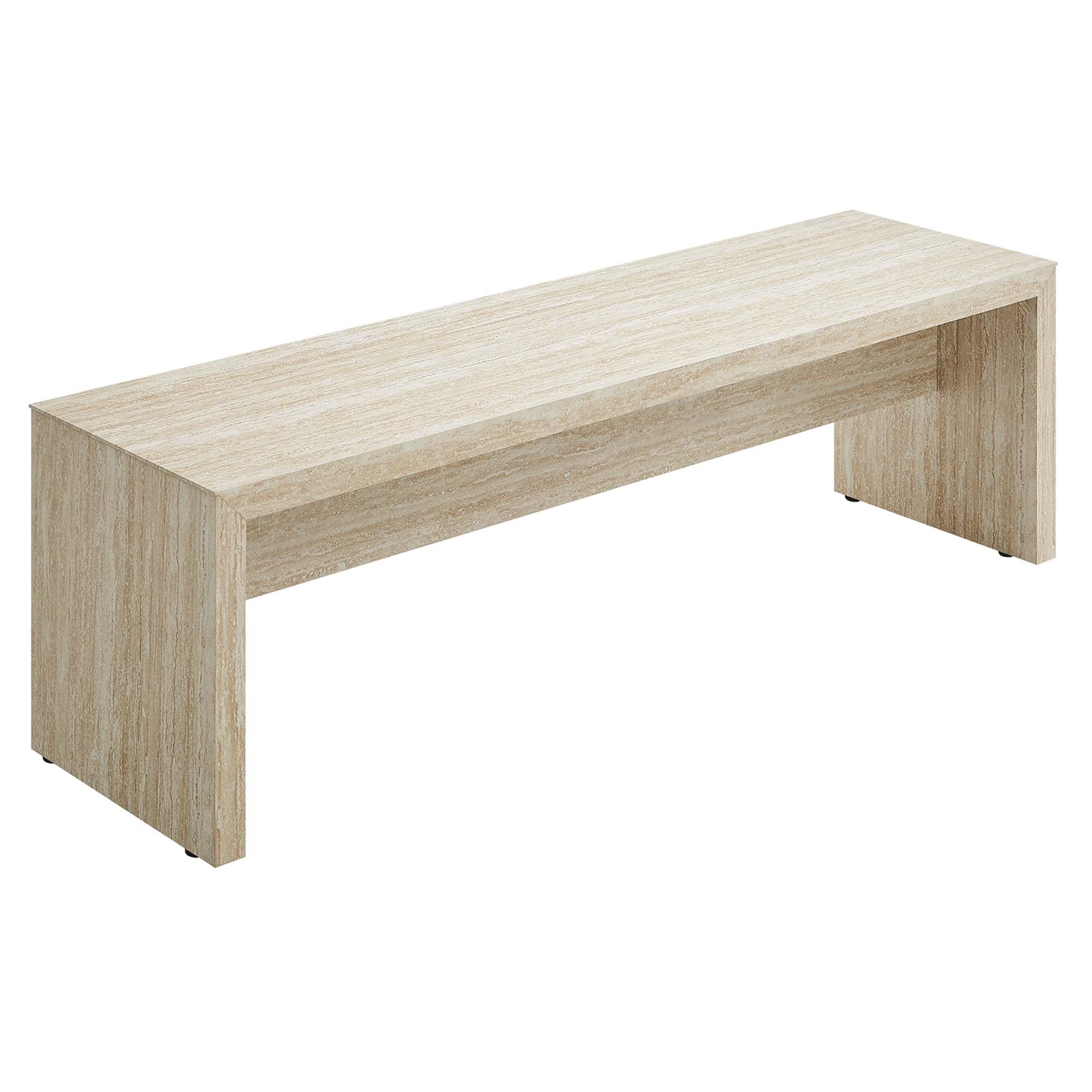 Mirella 62" Faux Travertine Long Bench by Modway - Best Buy Furniture