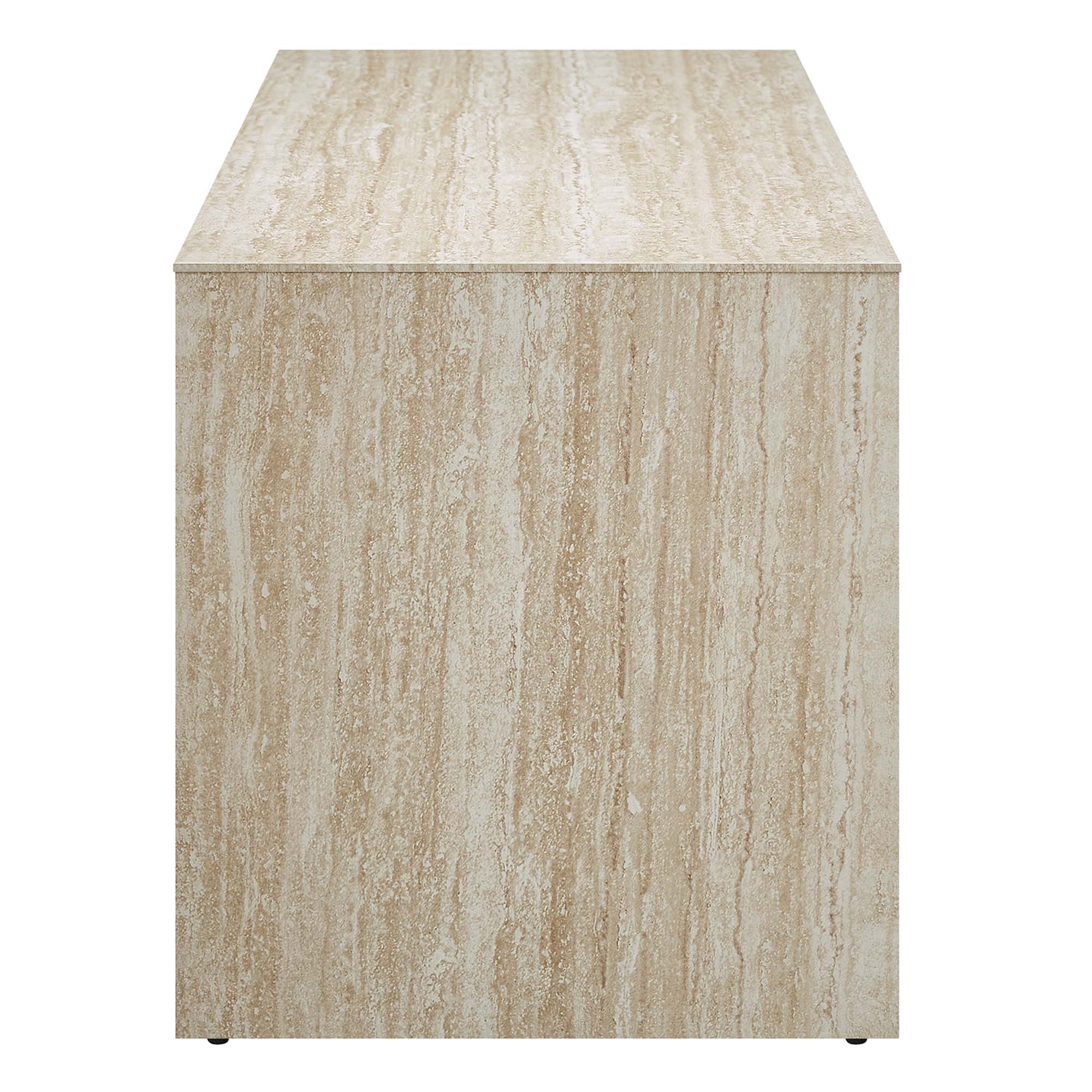 Mirella 62" Faux Travertine Long Bench by Modway - Best Buy Furniture