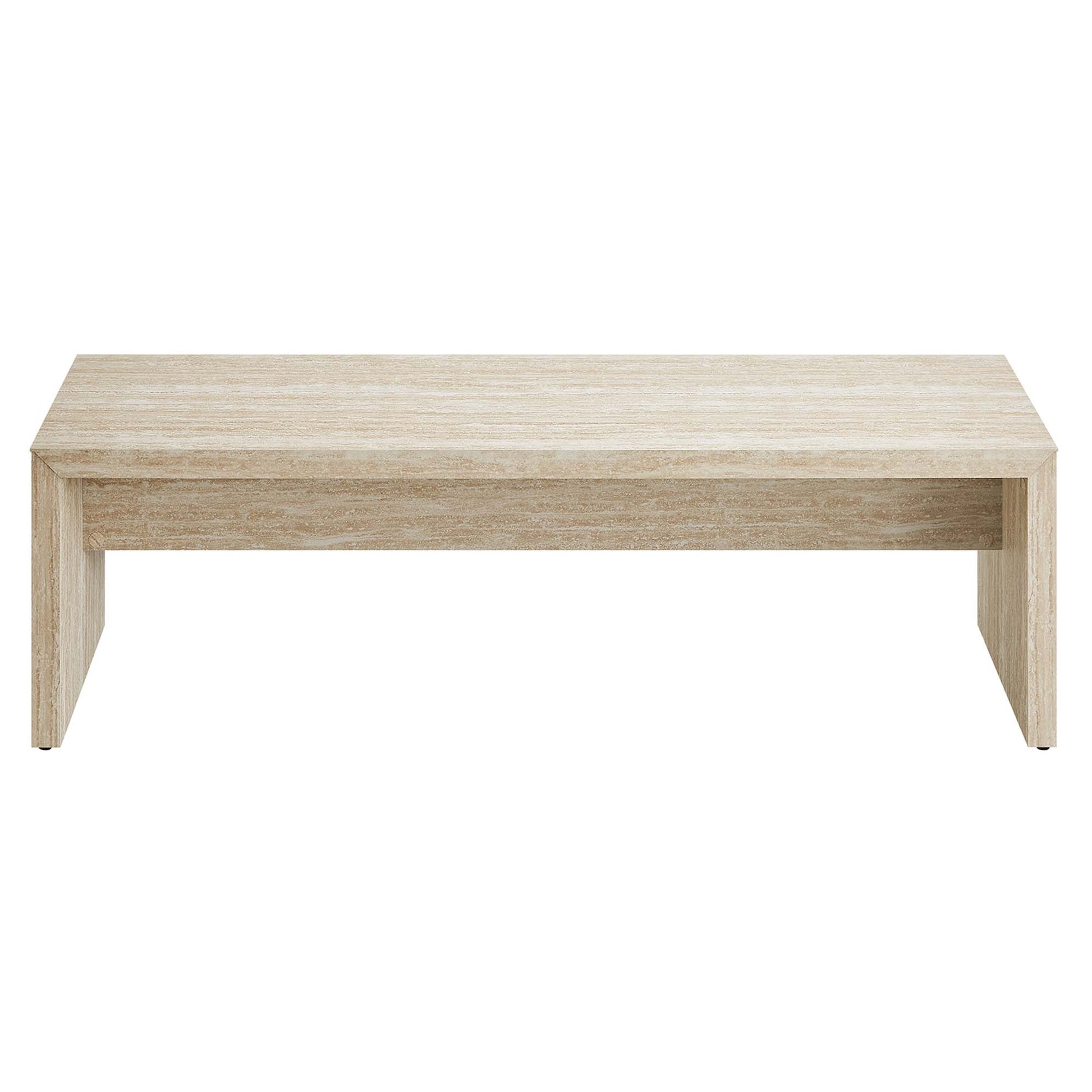 Mirella 62" Faux Travertine Long Bench by Modway - Best Buy Furniture