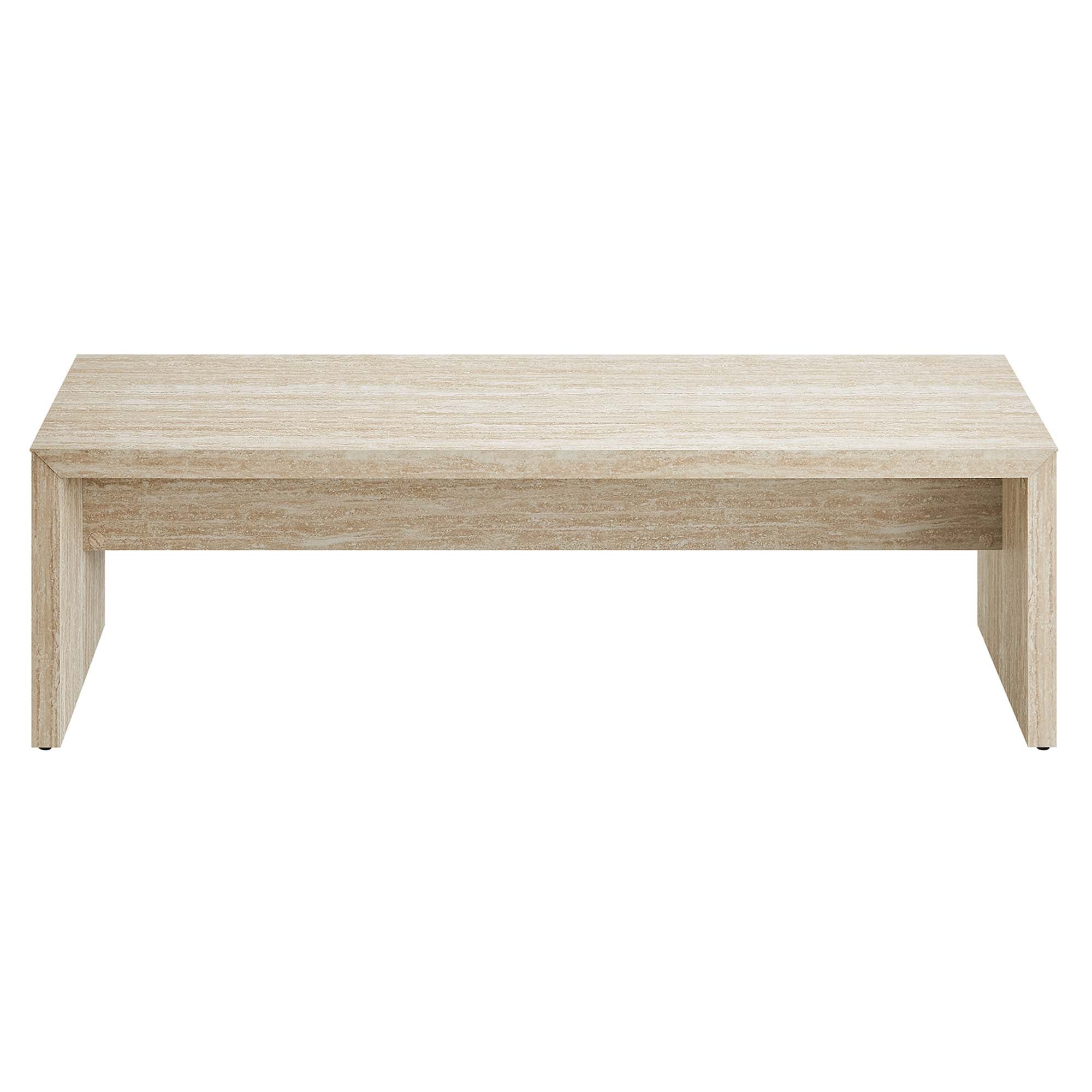 Mirella 62" Faux Travertine Long Bench by Modway - Best Buy Furniture