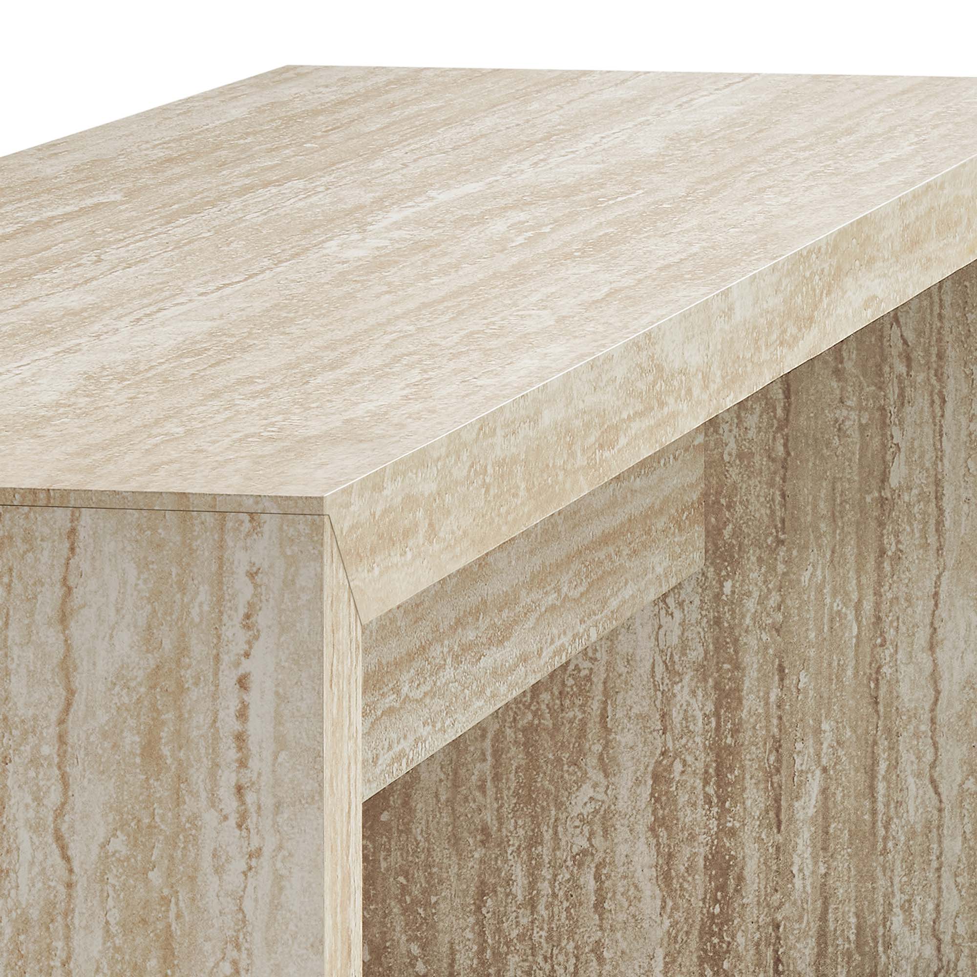 Mirella 62" Faux Travertine Long Bench by Modway - Best Buy Furniture