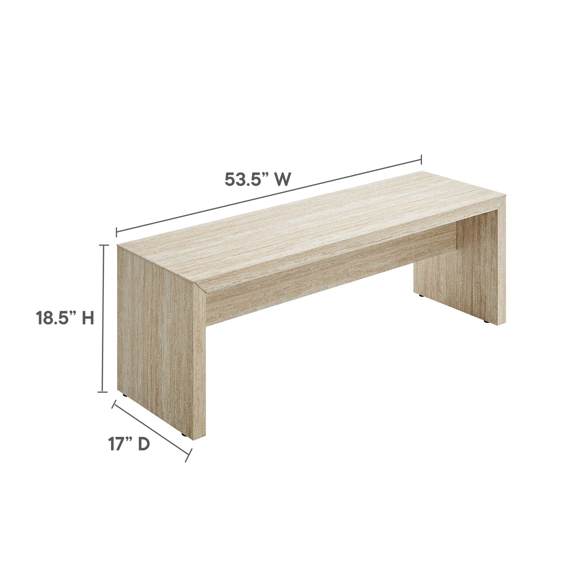 Mirella 53.5" Faux Travertine Bench by Modway - Best Buy Furniture