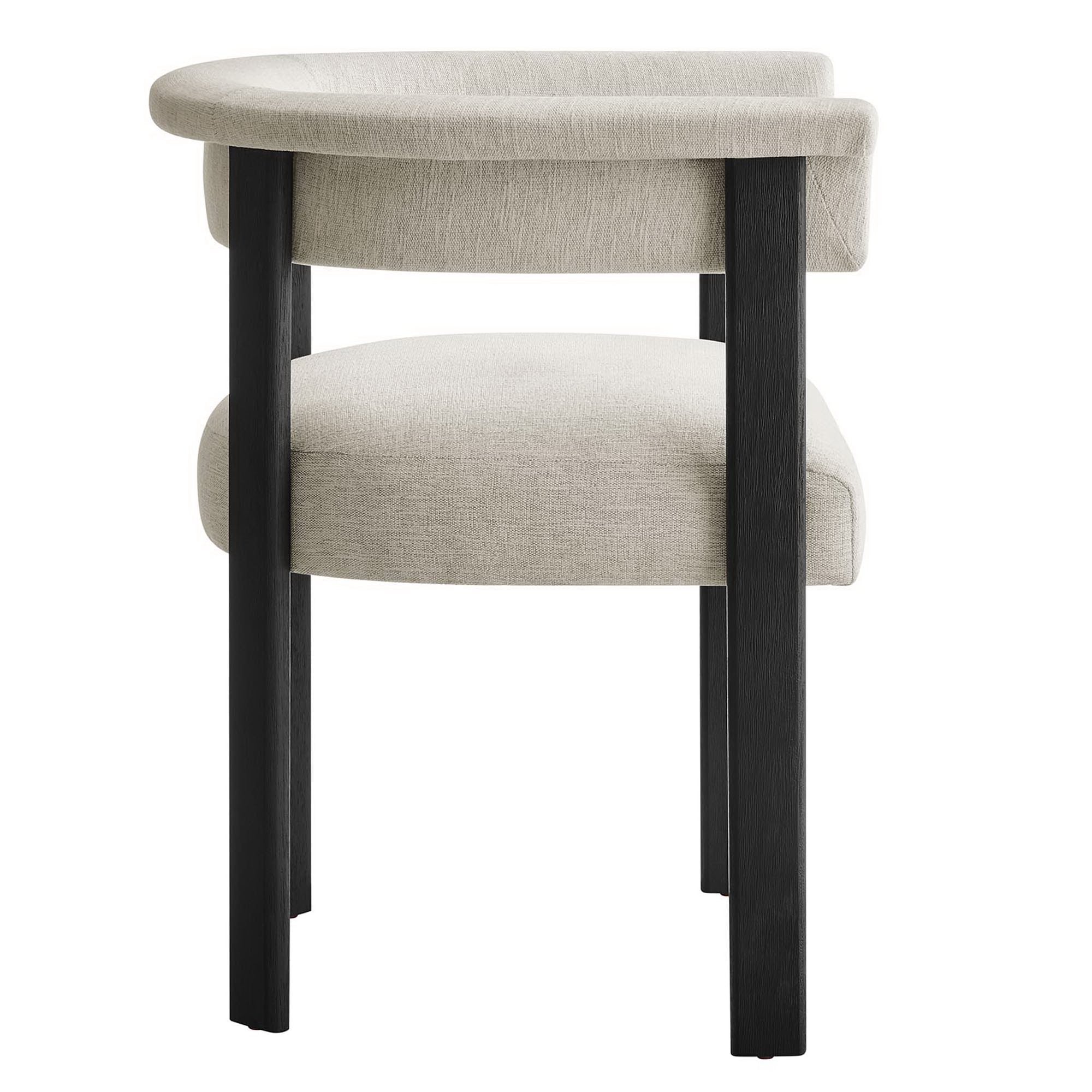 Imogen  Fabric Upholstered Barrel Dining Chairs Set of 2 by Modway
