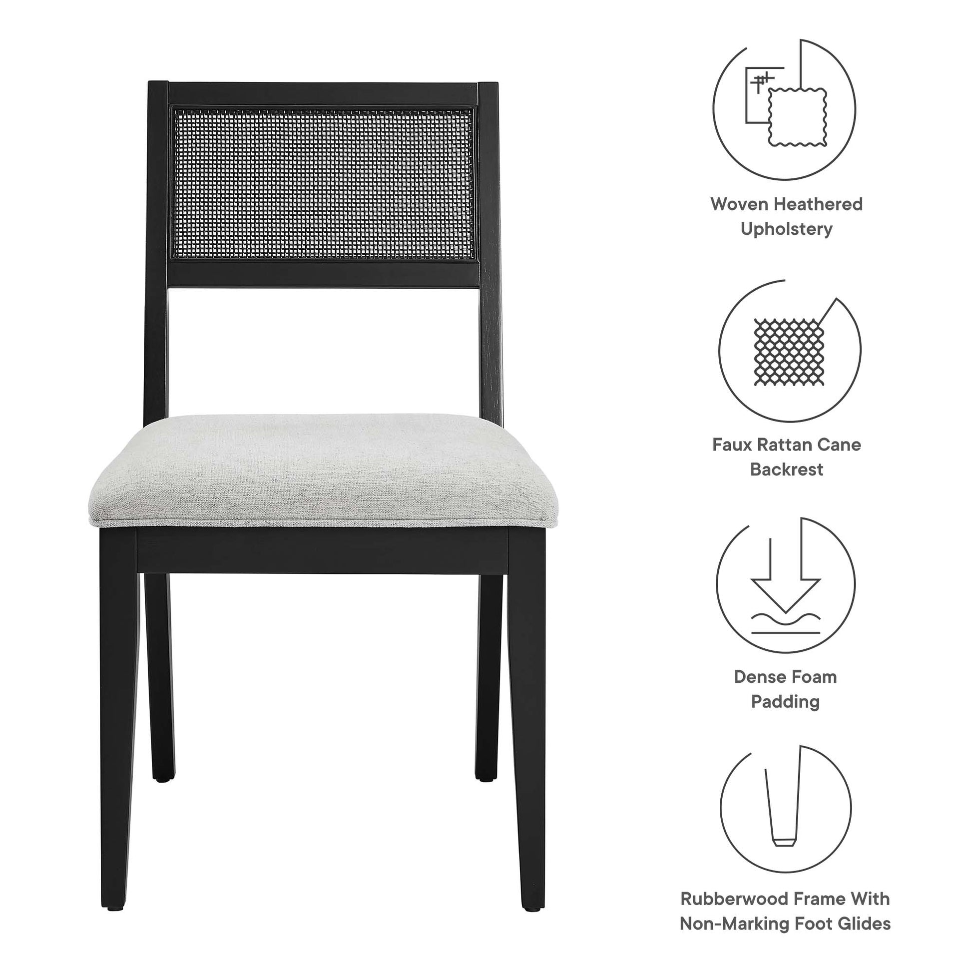 Nimba Faux Rattan Fabric Dining Chairs Set of 2 by Modway - Best Buy Furniture
