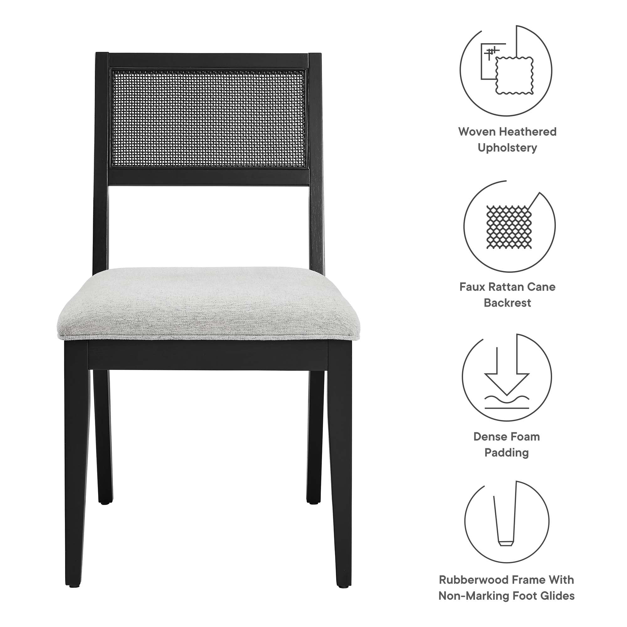 Nimba Faux Rattan Fabric Dining Chairs Set of 2 by Modway - Best Buy Furniture