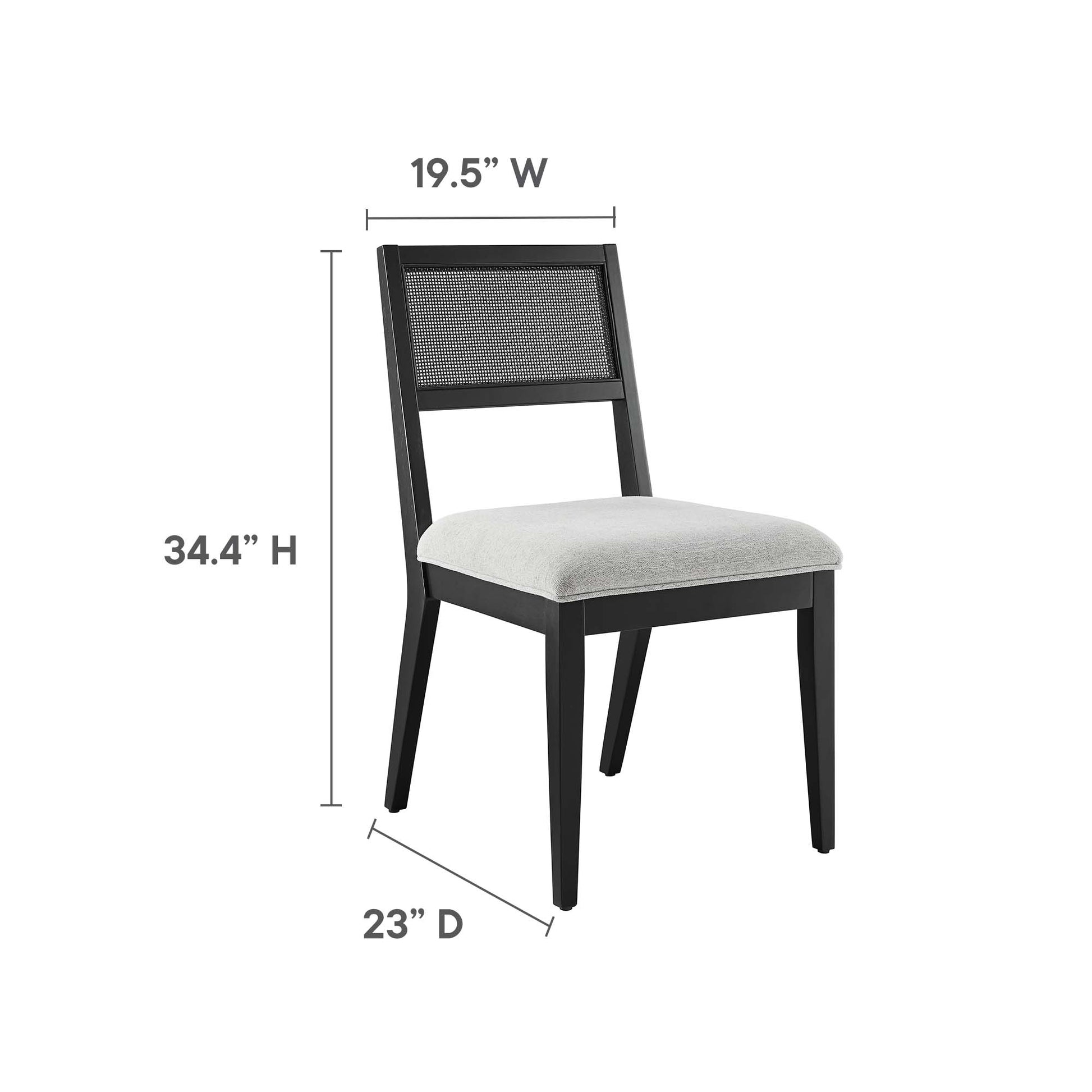 Nimba Faux Rattan Fabric Dining Chairs Set of 2 by Modway - Best Buy Furniture