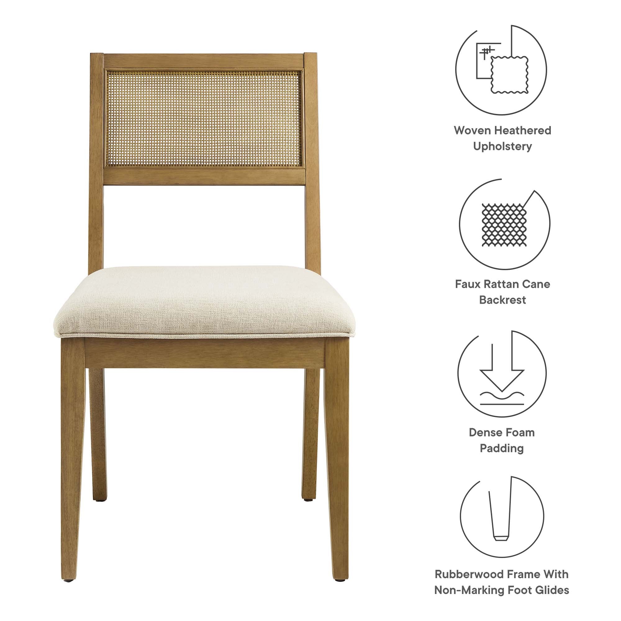 Nimba Faux Rattan Fabric Dining Chairs Set of 2 by Modway - Best Buy Furniture