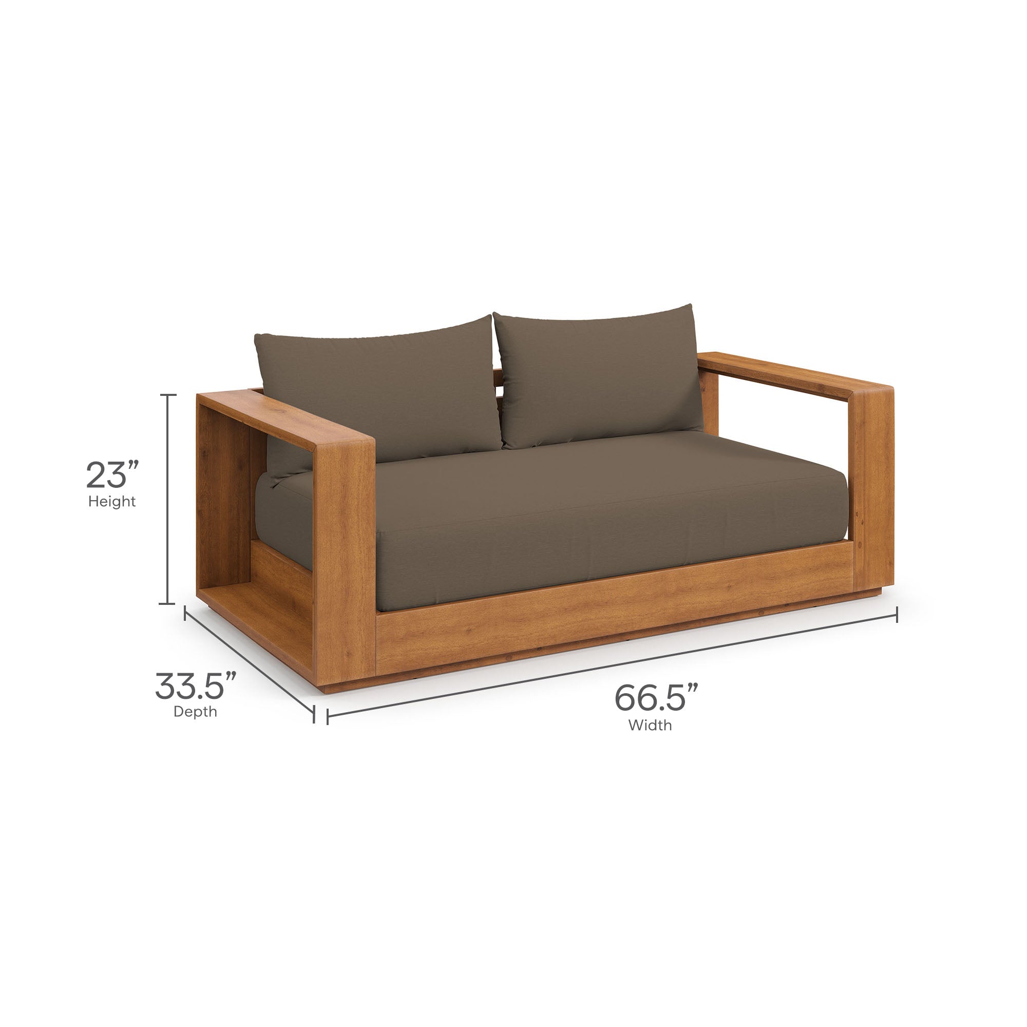 Tahoe Acacia Wood Outdoor Patio Acacia Wood Loveseat by Modway